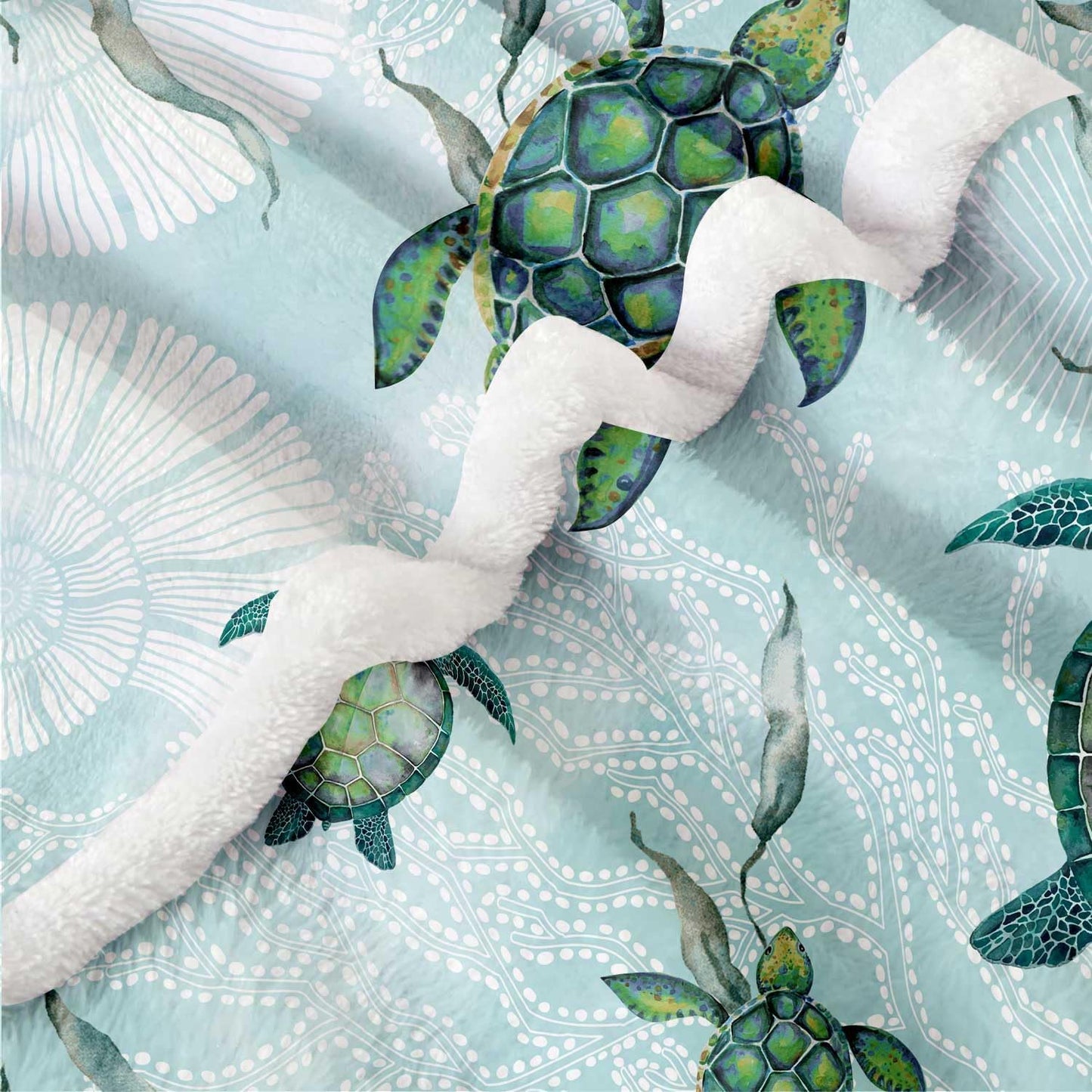 Beach Fleece Blanket for Bed, Turtle Fleece Throw Blanket for Women, Men and Kids, Baby Blankets for Boys, Girls, Super Soft Plush Beach Blanket Throw, 50" x 60"