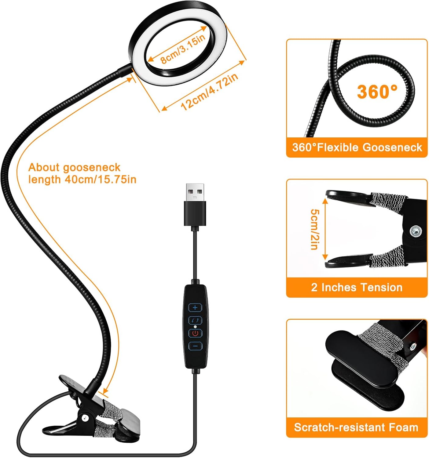 10X Magnifying Glass with Light and Timer, 2 in 1 Magnifying Desk Lamp, 3 Color Modes 10 Dimmable Brightness, Flexible Gooseneck Magnifier with Light for Craft Hobby Painting Sewing Close Work
