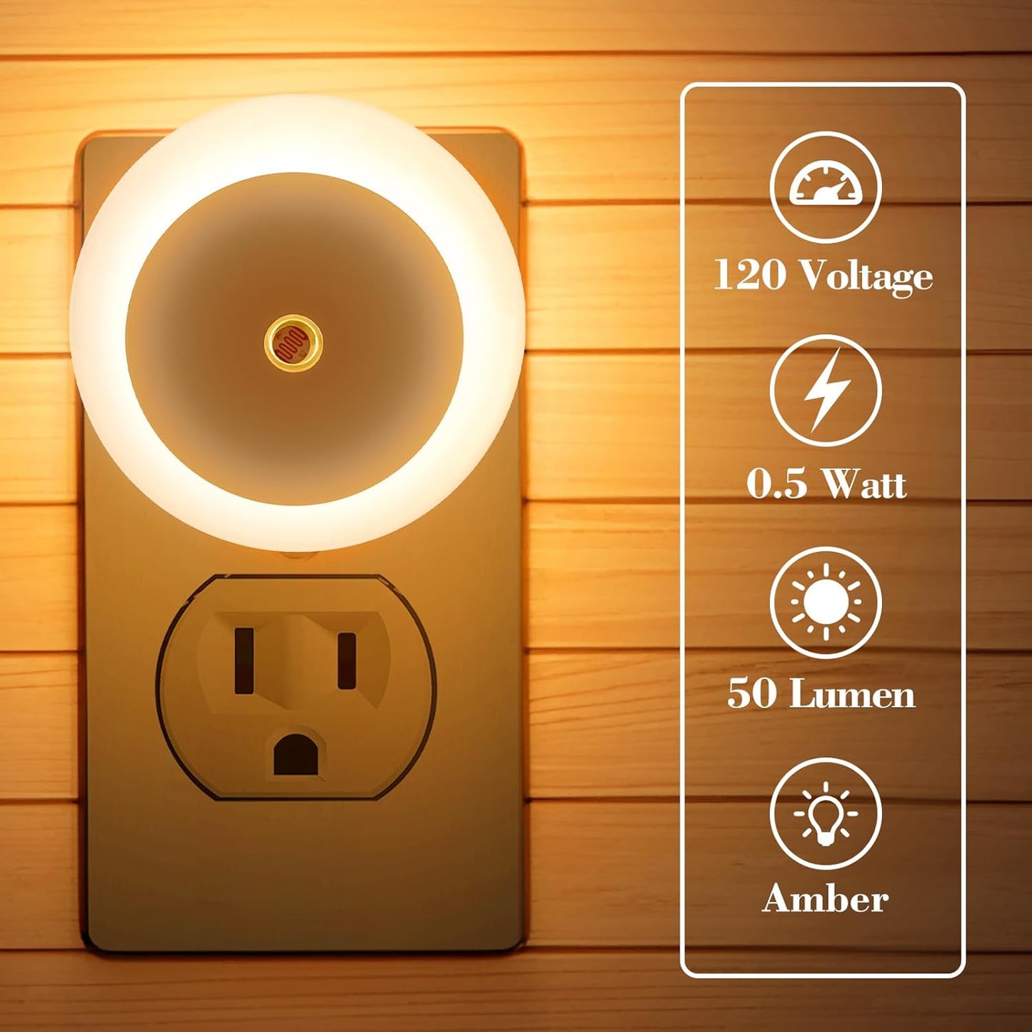 KINUR 6 Pack Amber Night Light, LED Night Lights Plug into Wall with Dusk to Dawn sensors, Plug in Night Lights for Kids Room, Bedroom, Bathroom, Baby Nursery,Stair Lights, Hallway Light