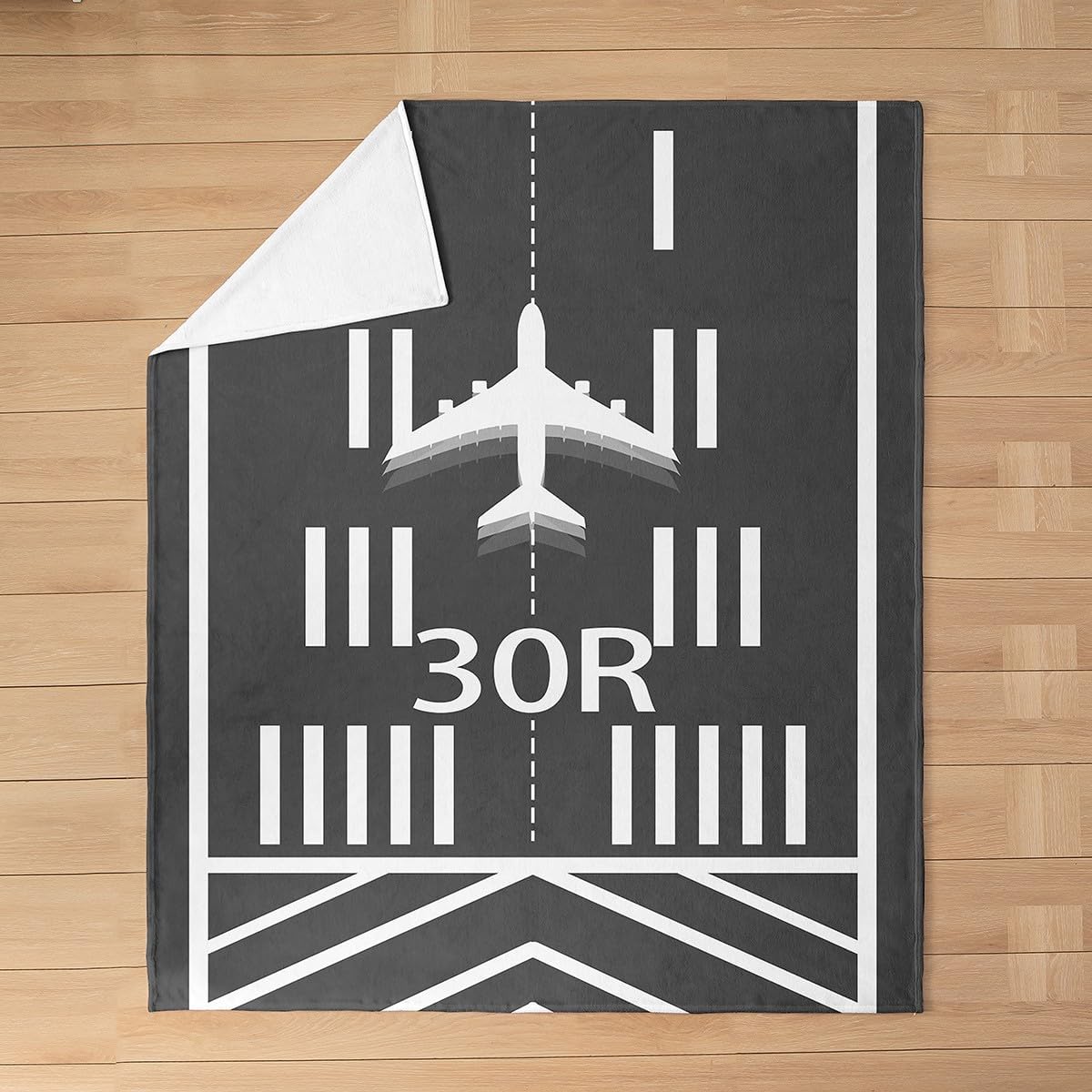 Castle Fairy Airplane Throw Blanket Boys Girls,Airport Runway Fuzzy Blanket All Seasons Bedding Set,Aircraft Grey Plush Blanket Warm,Twin (60 x 80 Inches)