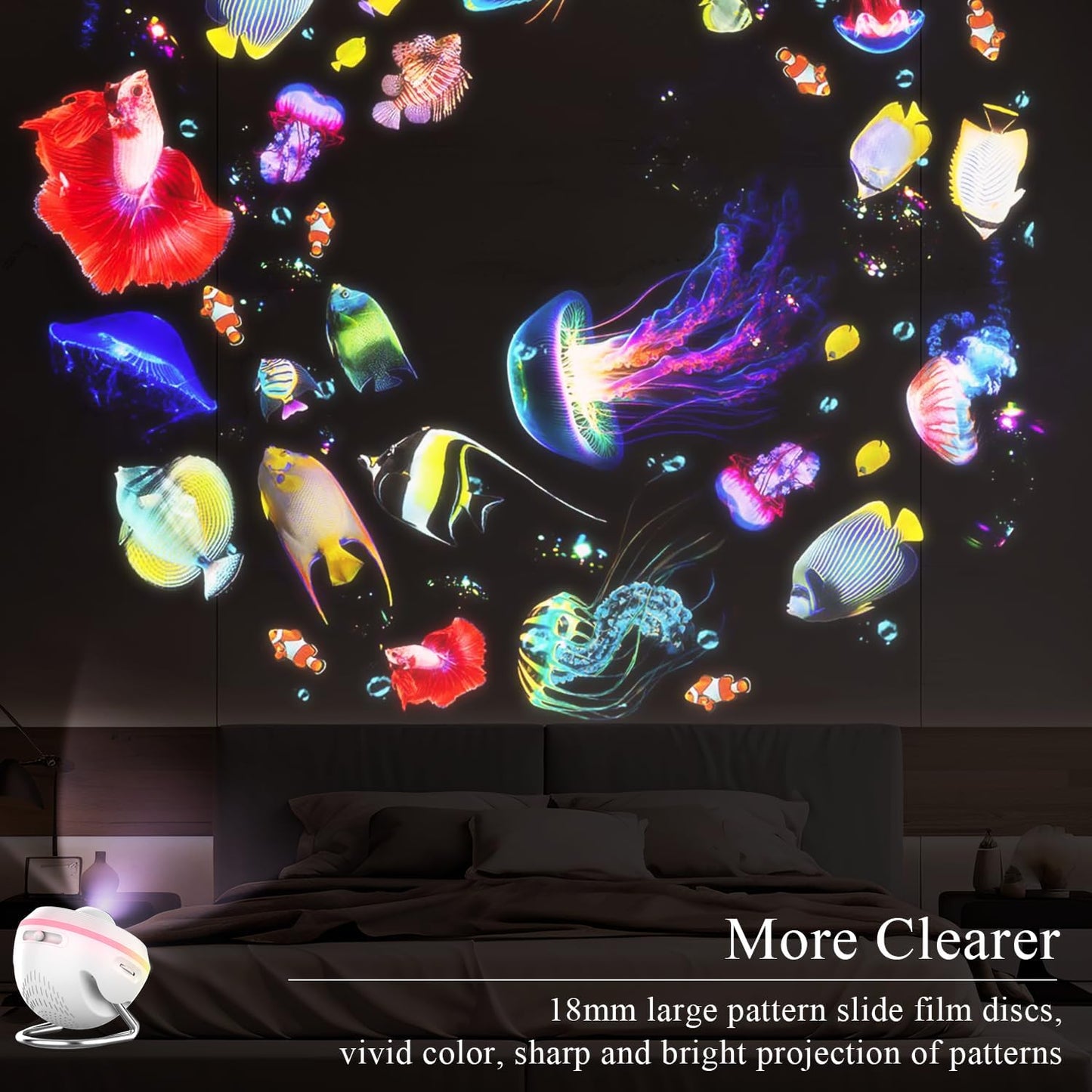Meteor Galaxy Projector for Bedroom, 13 in 1 Planetarium Projector with Timer, Meteor & RGB Lighting Effects, Ocean Wave Projector Jellyfish Night Light for Kids, Adults