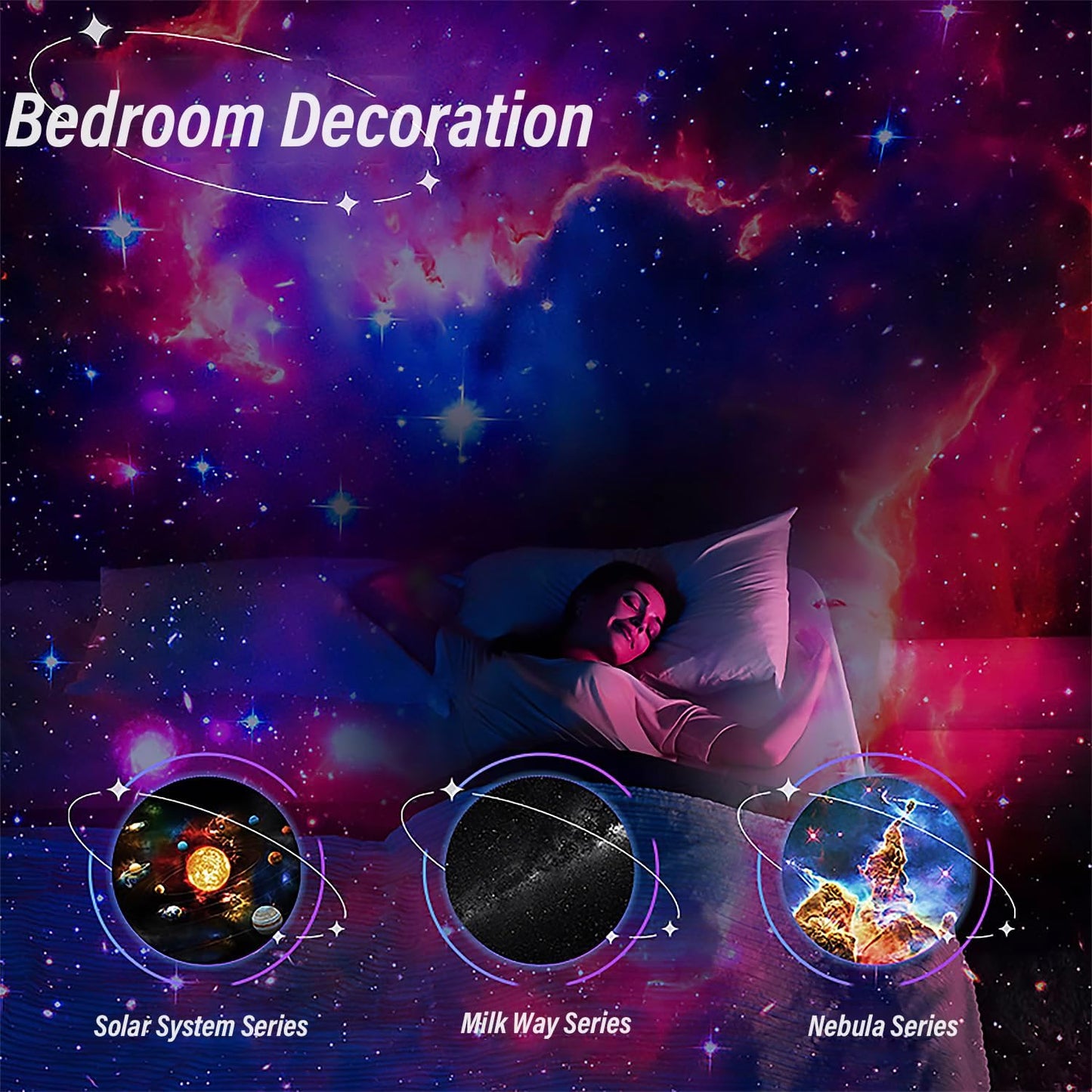 Galaxy Projector Pro, 13-in-1 Planetarium Projector - Northern Lights, Moon & Solar System, 360° Rotating with Auto-Off Timer & Speed Control, Ceiling Night Light for Astronomy Lovers, Bedroom Decor