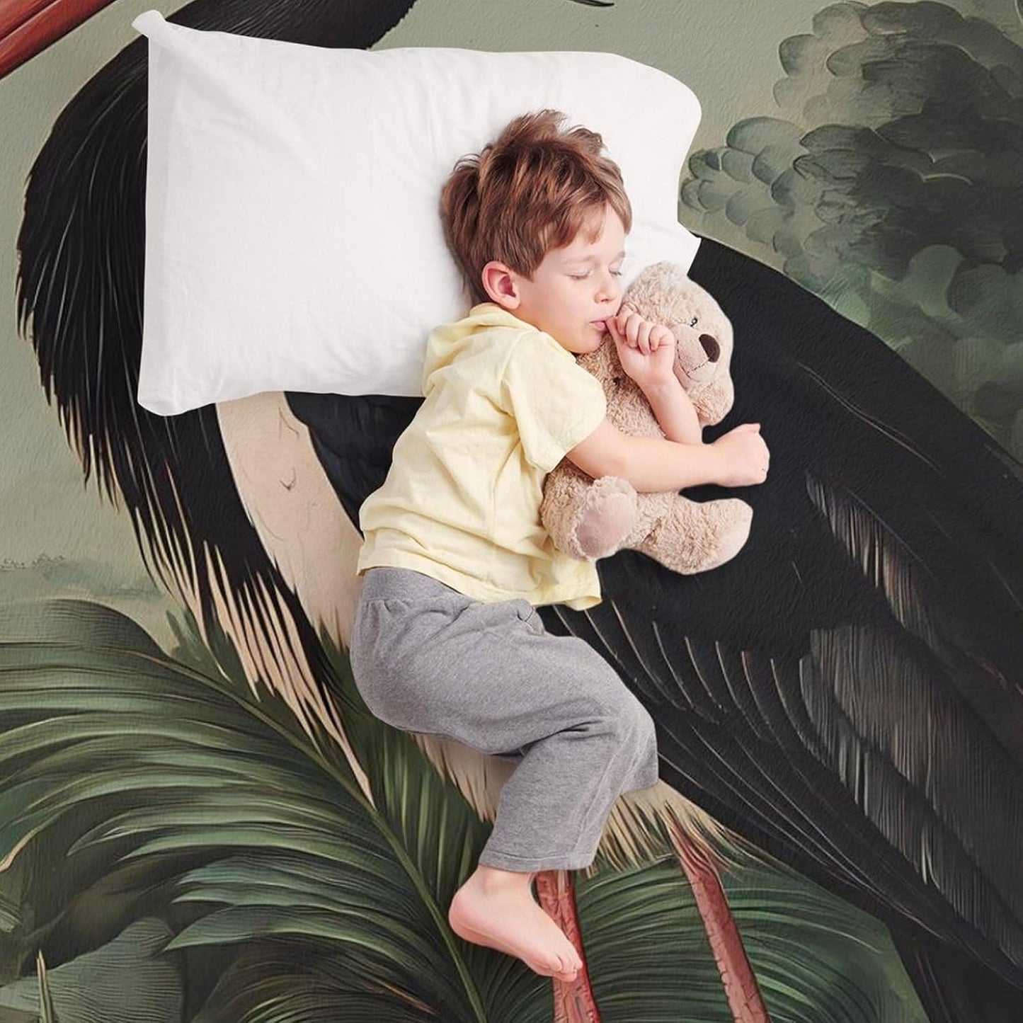 Stork On Black Throw Blanket for Couch Bed Plush Cozy Fuzzy Flannel Blanket for All Season 40"x50"