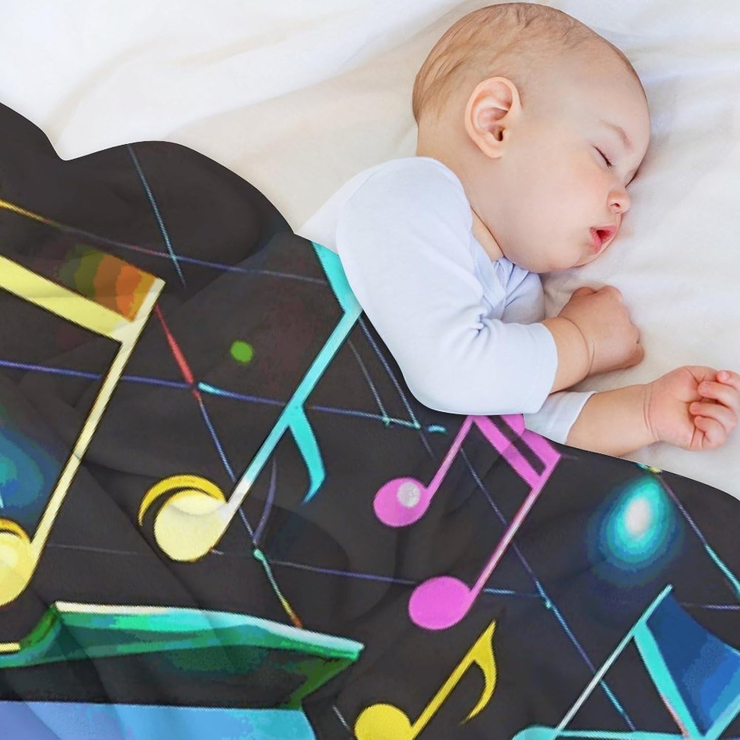 Colorful Piano Keyboard Music Note Blanket Super Soft Lightweight Throw Blanket Cute Cozy Warm Bed Blanket Decorative Fuzzy Blanket All-Season Home Decor Gift for Sofa Couch Living Room 40"*50" （100*1