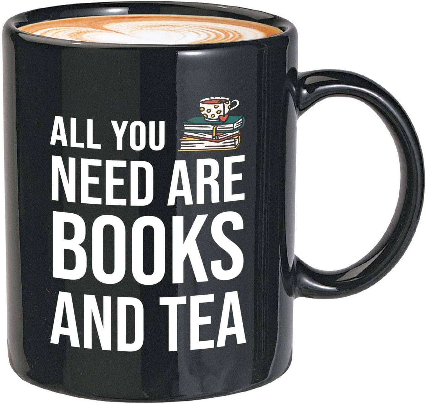 Bubble Hugs Writer Coffee Mug 11oz Black - All you need are books and tea - Reading Book Lover for Bookworm Bibliophile Librarians Author Readers Bookish