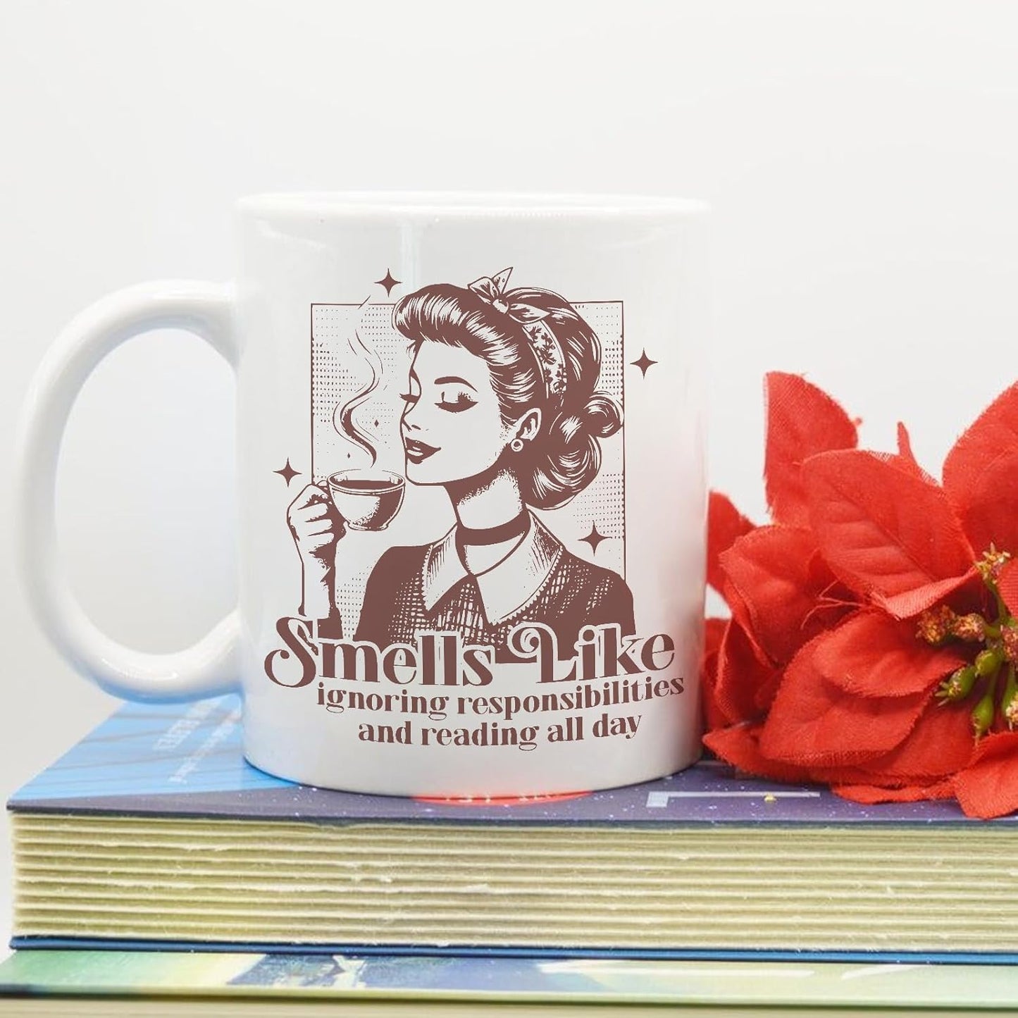 Book Lovers Gifts for Women, Gifts for Book Lovers Women, Book Club Gifts for Readers Bookish Gifts, Book Themed Gifts Book Accessories Book Lovers Coffee Mug for Women, Reading All Day Gifts