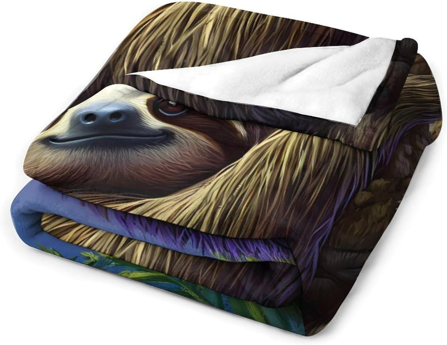 Sloth Animal Throw Blanket for Couch Bed Plush Cozy Fuzzy Flannel Blanket for All Season 50"x70"
