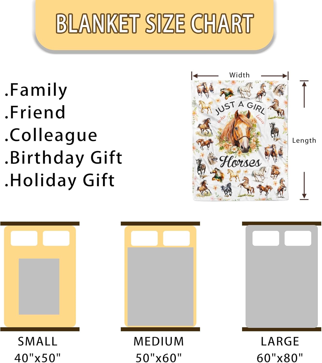 Horse Blanket Gifts Just A Girl Who Loves Horse Blanket Cozy Flannel Horses Throw Blankets Decor Bedding Gifts for Kids Adults 50"x40"