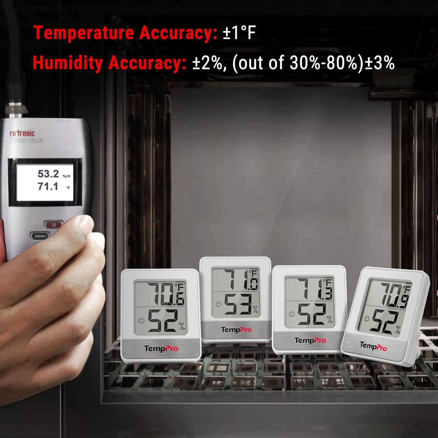 TempPro TP49 Digital Hygrometer Indoor Thermometer Humidity Meter Room Thermometer with Temperature and Humidity Monitor Mini Hygrometer Outdoor Thermometer (Previously ThermoPro)