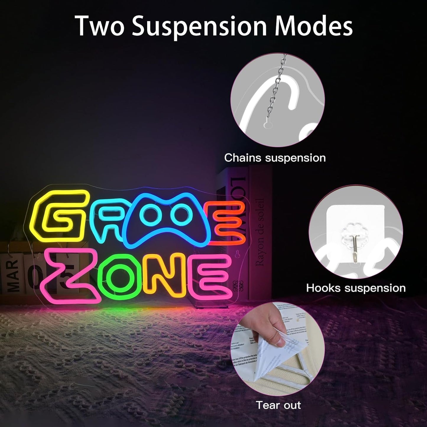 Game Zone Neon Sign Wall Decor Neon Light Bedroom Wall Decor Suitable for Classroom Book Party Library Decoration Reading Room Bookish Decor Gift