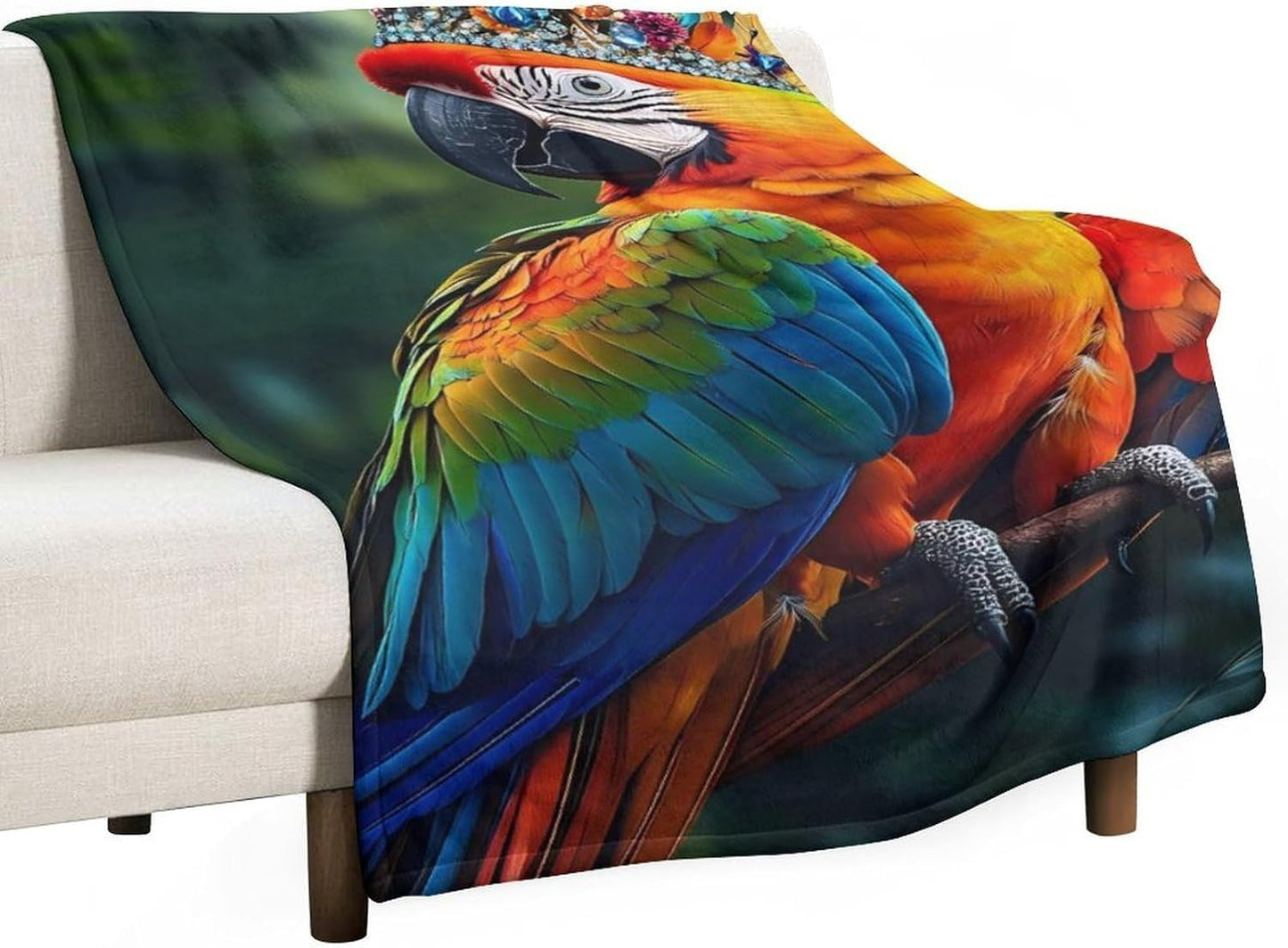 Parrot Bird Throw Blanket for Couch Bed Plush Cozy Fuzzy Flannel Blanket for All Season 30"x50"