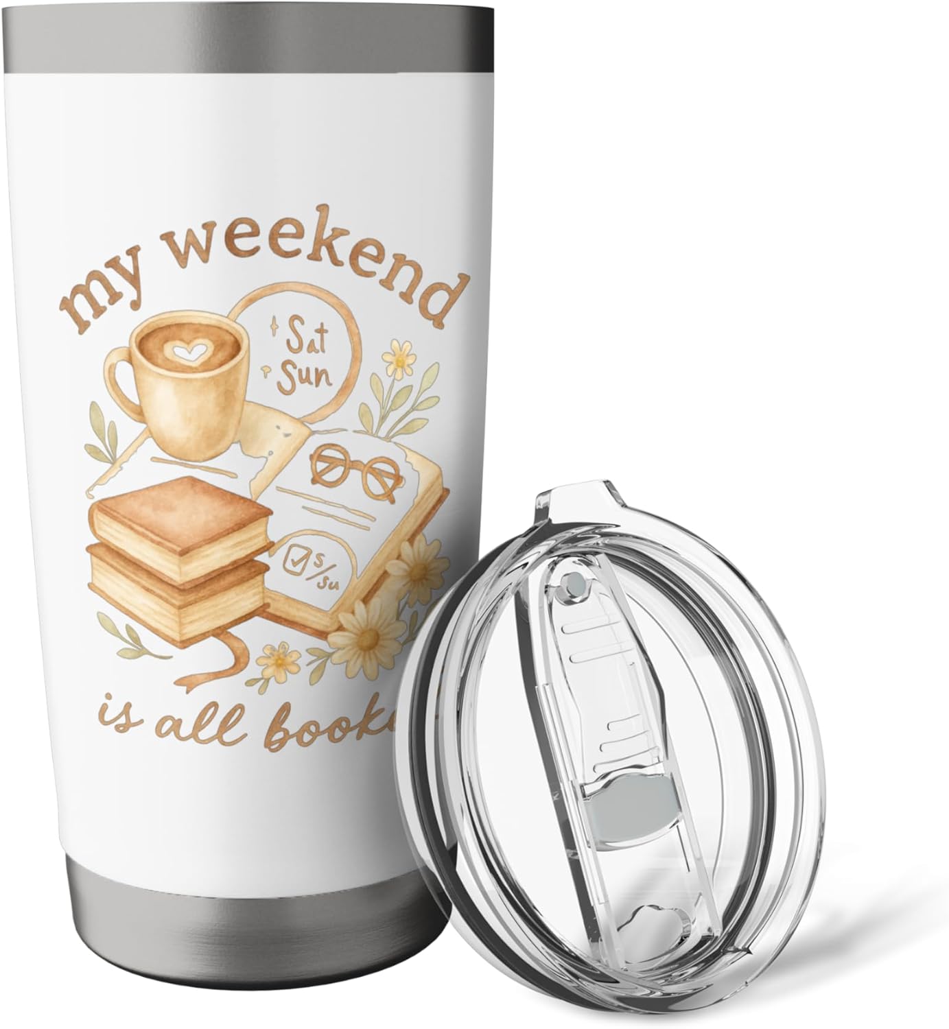 My Weekend Is All Booked Cozy Book Lover Reading Stainless Steel Insulated Tumbler