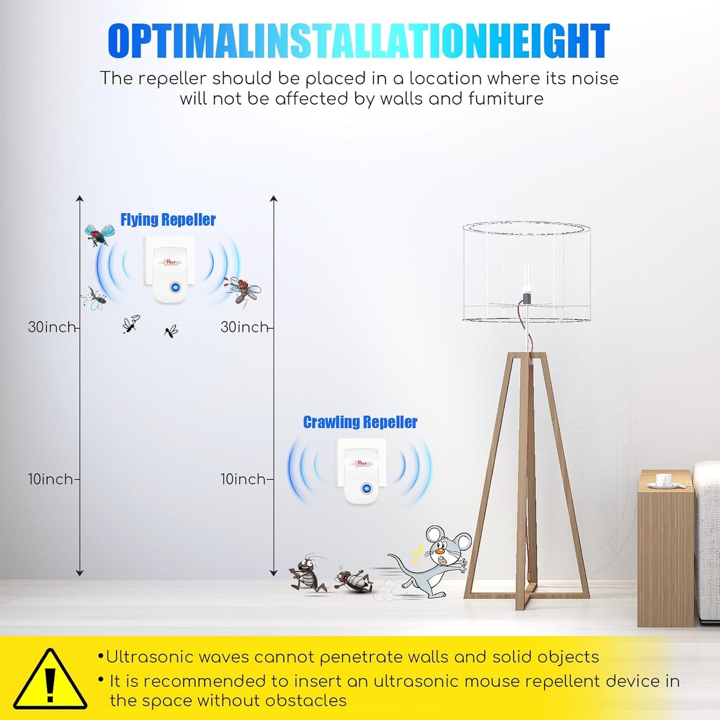 2026 10Pack Ultrasonic Pest Control Repeller Electronic Mouse Repellent Ultrasonic Plug in Mice Repellent Indoor Sonic Pest Repeller Ultrasonic Plug in for Cockroach,Insect,AntBugs,Spide,Rat