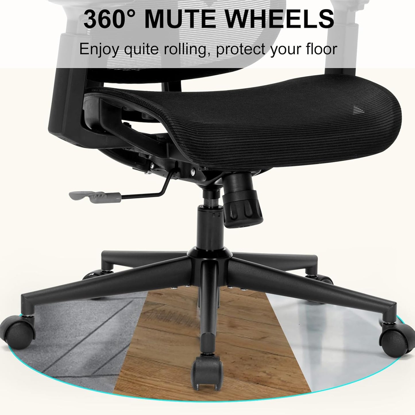Ergonomic Office Chair, Desk Chair with Adjustable Height, Lumbar Support, High Back Mesh Computer Chairs with Flip up Armrests Support Home Gmaing Desk Chair, 360°Swivel, Tilt Lock and Wide Cushion