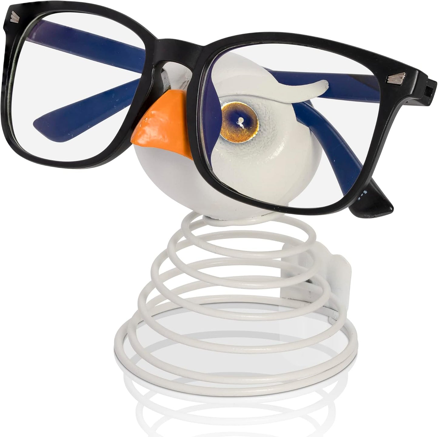 Made Easy Kit Owl Design Eyeglasses Holder Stand - Bobblehead Rack for Sunglasses and Specs - Fun Decorative Eyewear Spectacle Display Riser (Owl White)