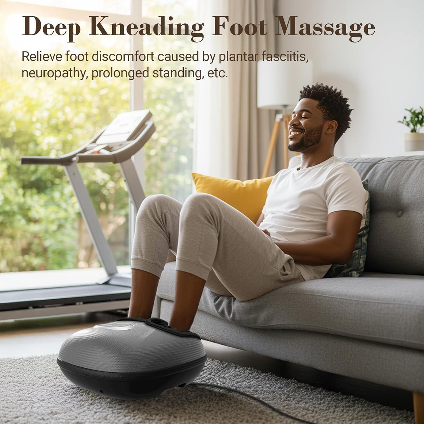 FSA Eligible Foot Massager for Neuropathy, HSA Store Feet Massager with Heat, Vibration & Compression, Deep Kneading for Tired Feet, Birthday Gifts for Women Men（Gray）