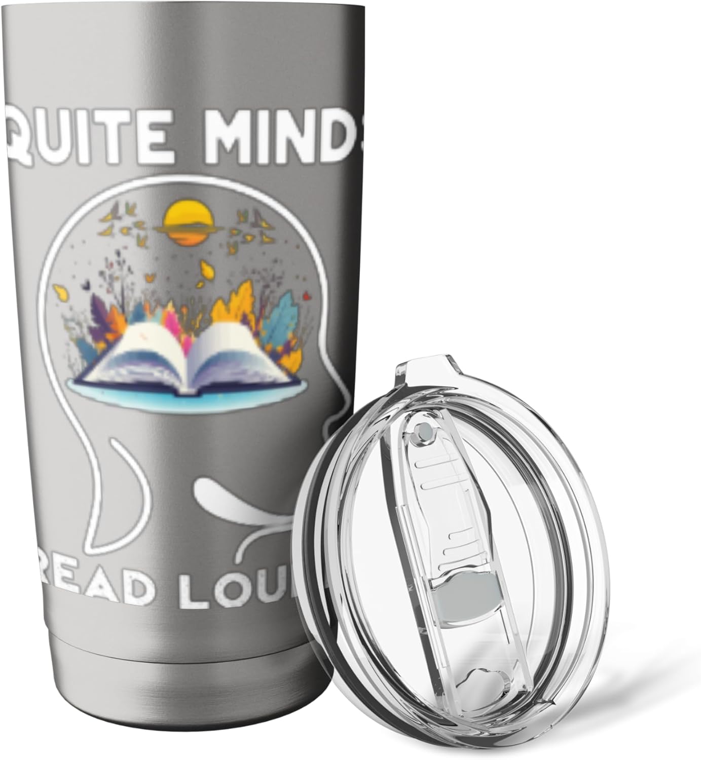 Nature Reading Book Floral Aesthetic Graphic Stainless Steel Insulated Tumbler