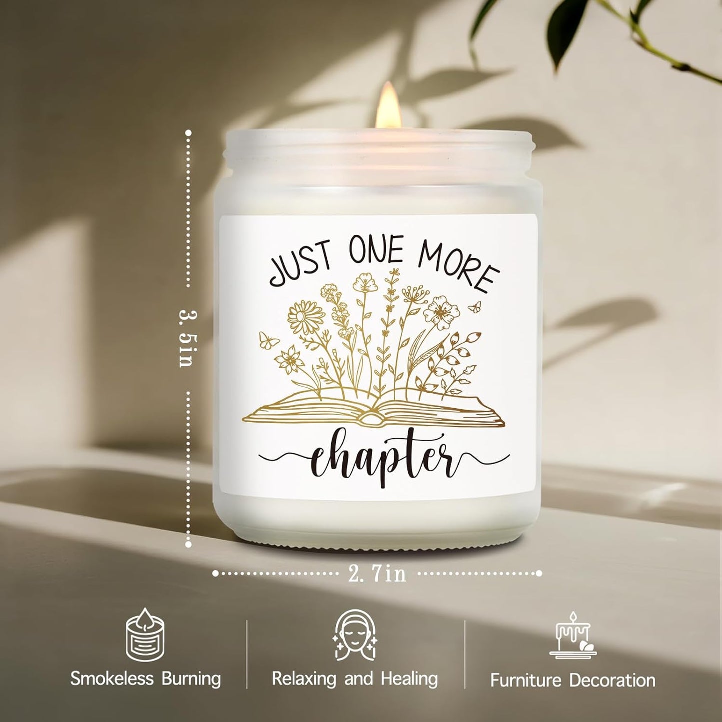 Funny Scented Candle Gifts for Book Lovers, Smells Like Just One More Chapter, Reading Day Candles Decor Gift for Readers, Librarian, Bookworm, Bookish Club Candles Gift for Christmas-36