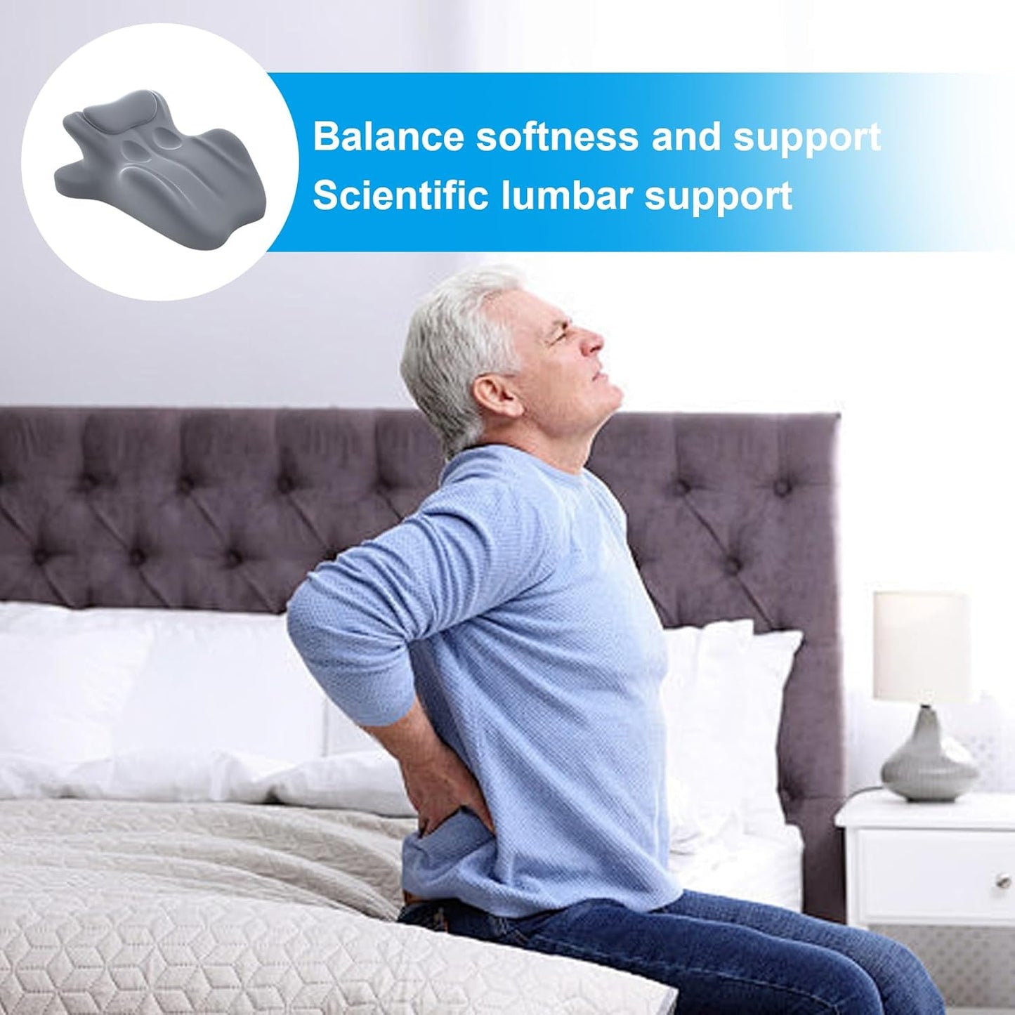 Wedge Pillow - 9.45 inches Adjustable Pillow for Home, Ergonomic Couple Accessory with Pressure Reliefs, Positioning Support Pillows for Reading Dormitory Apartment Bedroom