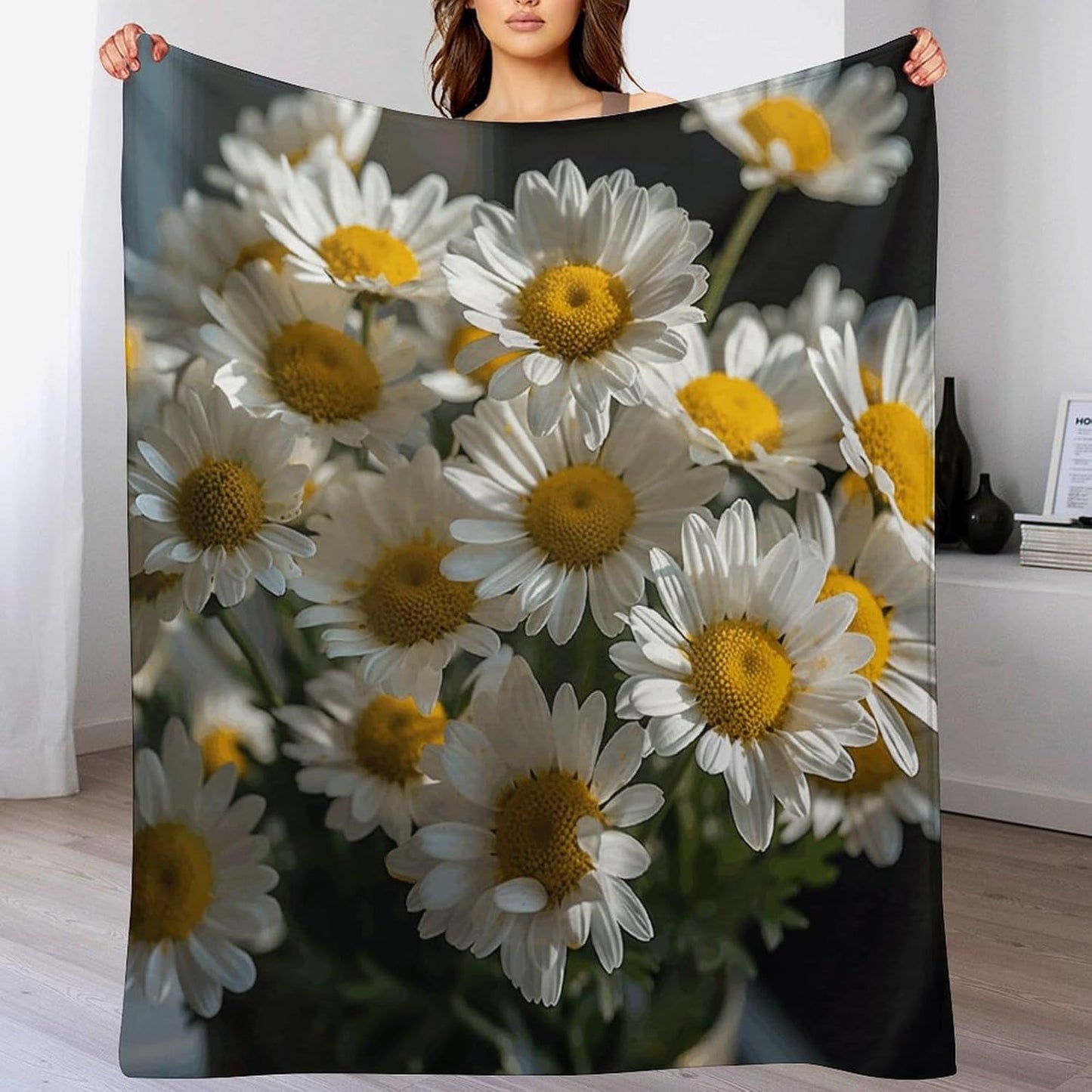 Handful of Daisies Throw Blanket for Couch Super Soft Warm Lightweight Throw Blankets Cozy Flannel Bed Blanket Cute Decorative Blankets for All Seasons Home Decor Gift 30"*40"（76 * 100cm）