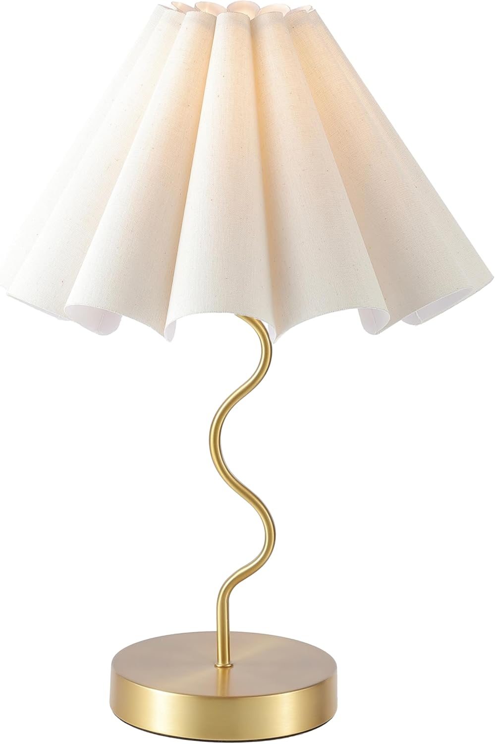 Pleated Table Lamp, Table Lamp for Bedroom, Bedside Lamps for Nightstand with Linen Lampshade, Modern Lamp for Bedroom Home Office Decor