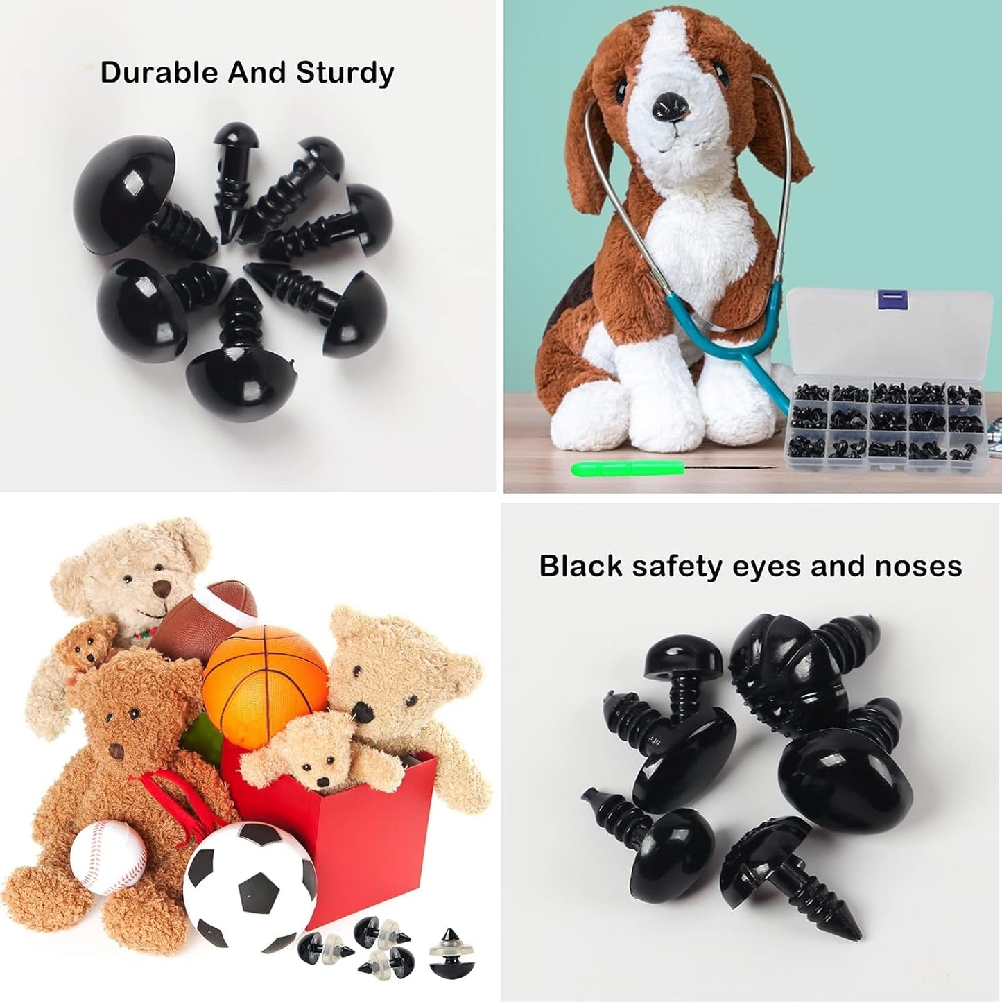 Yexixsr 566PCS Safety Eyes for Amigurumi, Various Sizes Crocheting Safety Eyes and Noses with Washers, for Teddy Bear, Stuffed Doll, Crochet Toy and Plush Animal