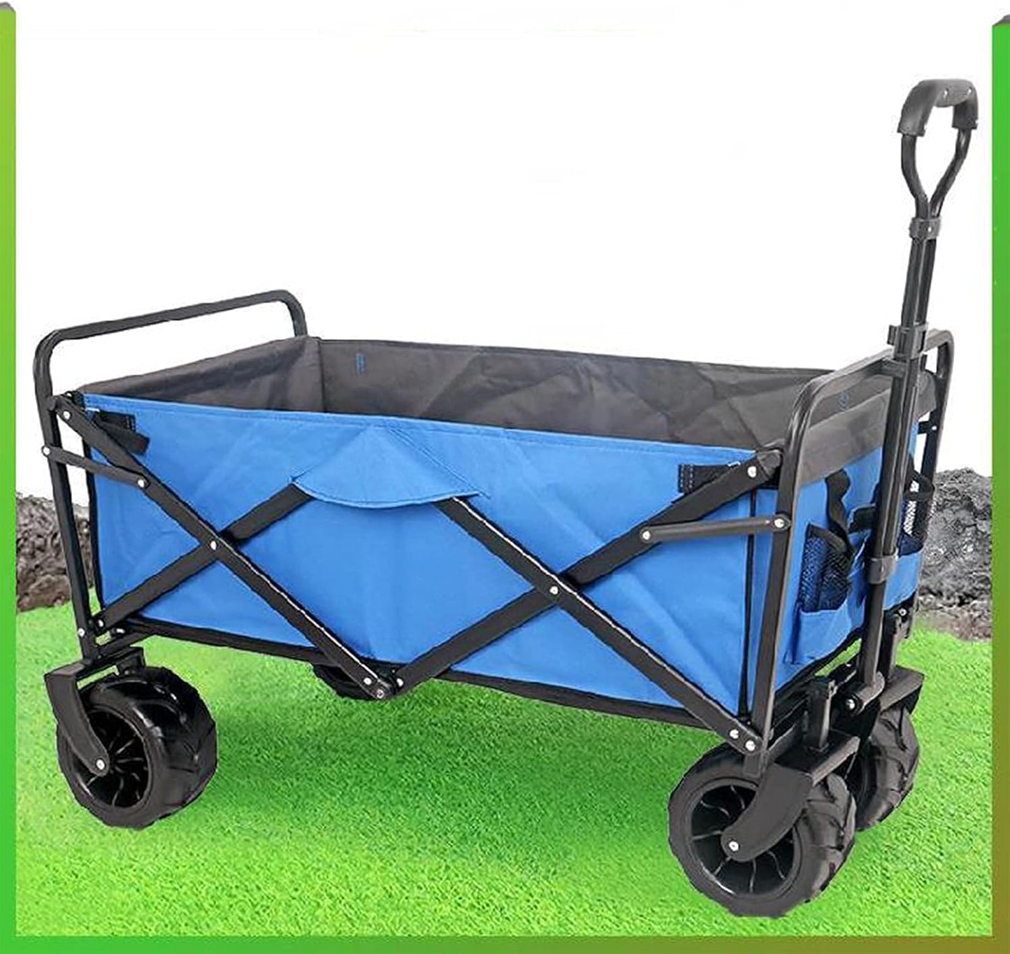 Garden Trolley, Foldable Cart, Heavy Duty Festival Trolley, Pull Wagon Truck - (Red) (Blue)