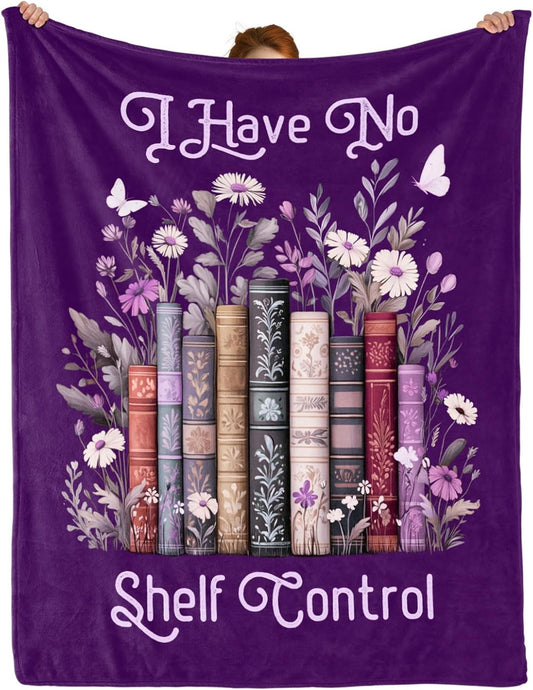 Book Lovers Gifts for Women, Reading Lovers Blanket, Reading Gifts, Bookworm Bookish Books Club Librarian Reading Gift, Reading Accessories for Book Lovers, Soft Bed Couch Decor Throw 50"x60"(Purple)