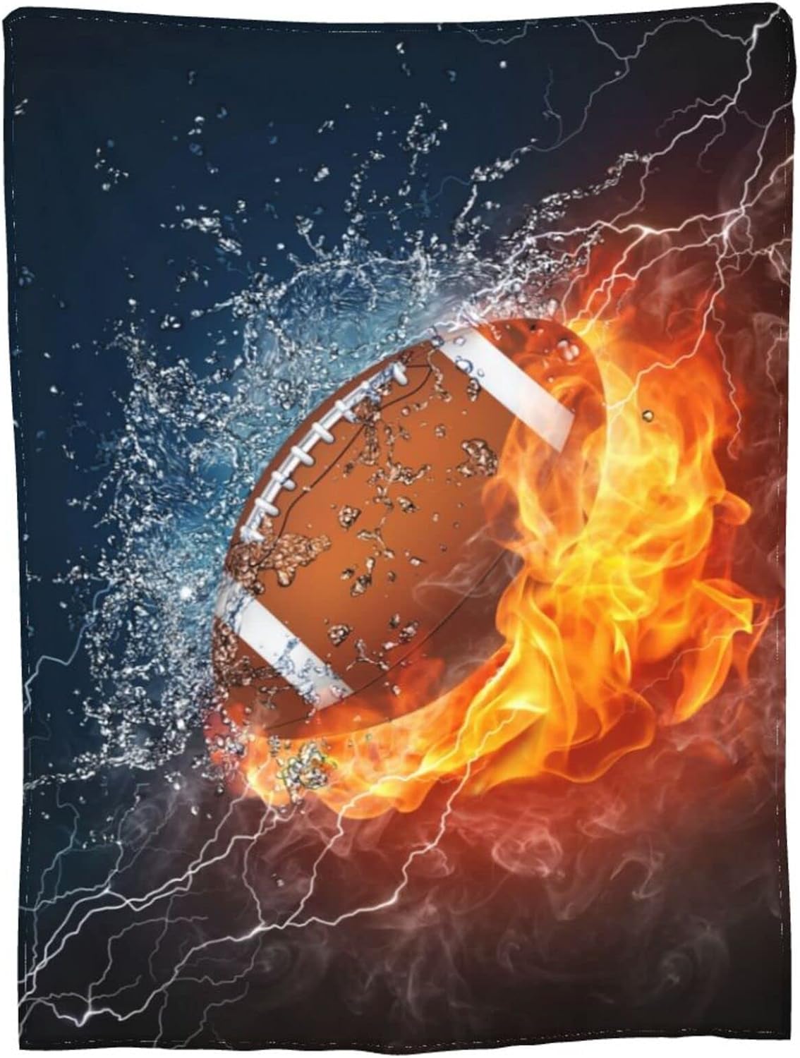 American Football Ball Sport Throw Blanket Super Soft Plush Warm Boy Men Bed Blankets for Couch Bedroom Sofa Office Car, All Season Cozy Flannel Plush Blanket for Girls Boys Adults, 80"X60"