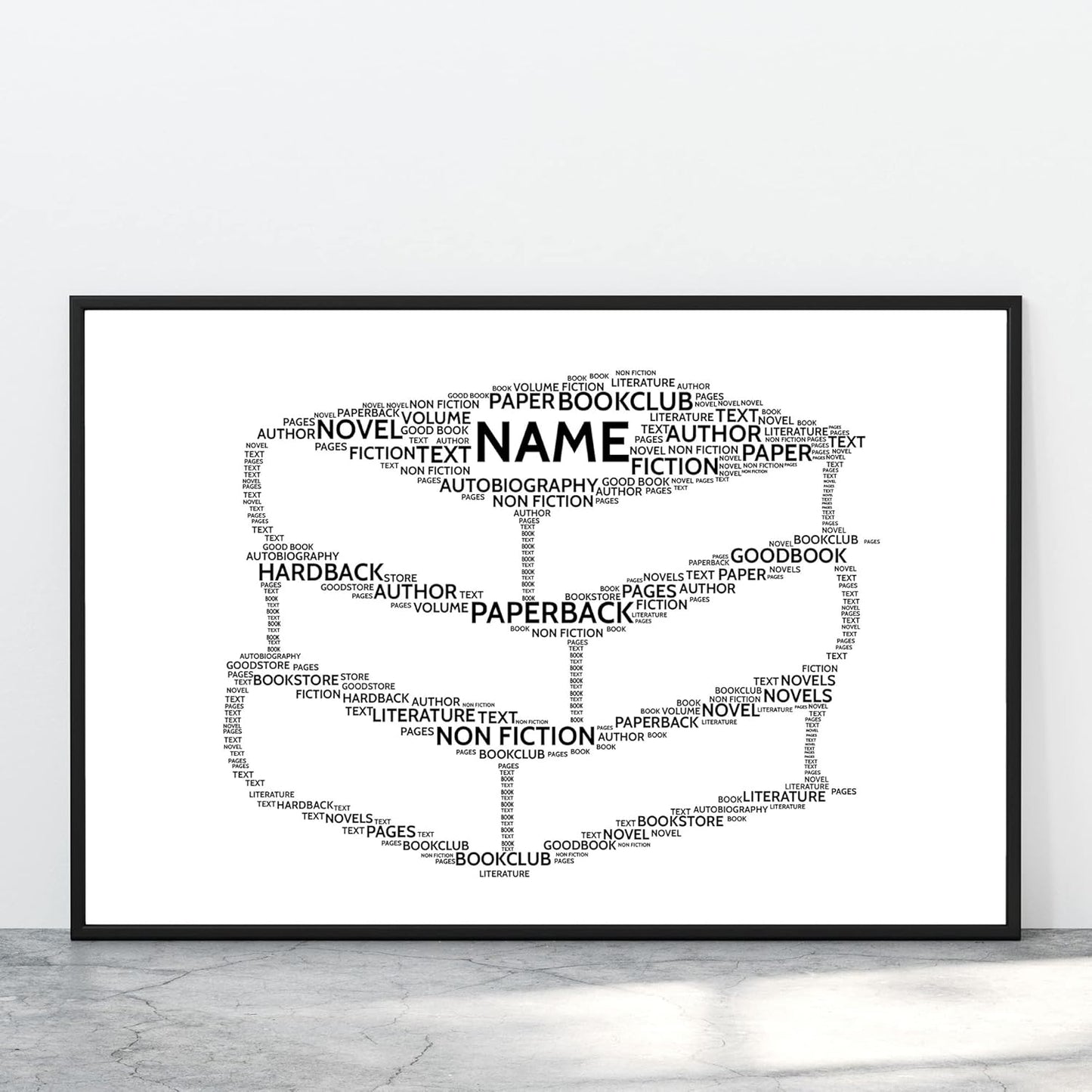 Personalized Book Lovers Name Poster Wall Art Bedroom Decor Customized Bookworm Canvas Library Room Wall Decor Unique Custom Bibliophile Name Framed Wall Art for Authors Writers (10x8 Canvas)