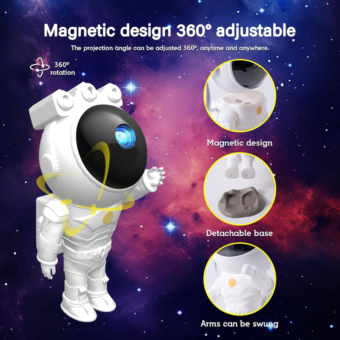 Astronaut Galaxy Projector,Starry Nebula Ceiling Lamp with Timer and Remote, Star Projector for Bedroom,LED Night Light for Kids，Gifts for Adults, Christmas, Birthday,Home Decor Aesthetic