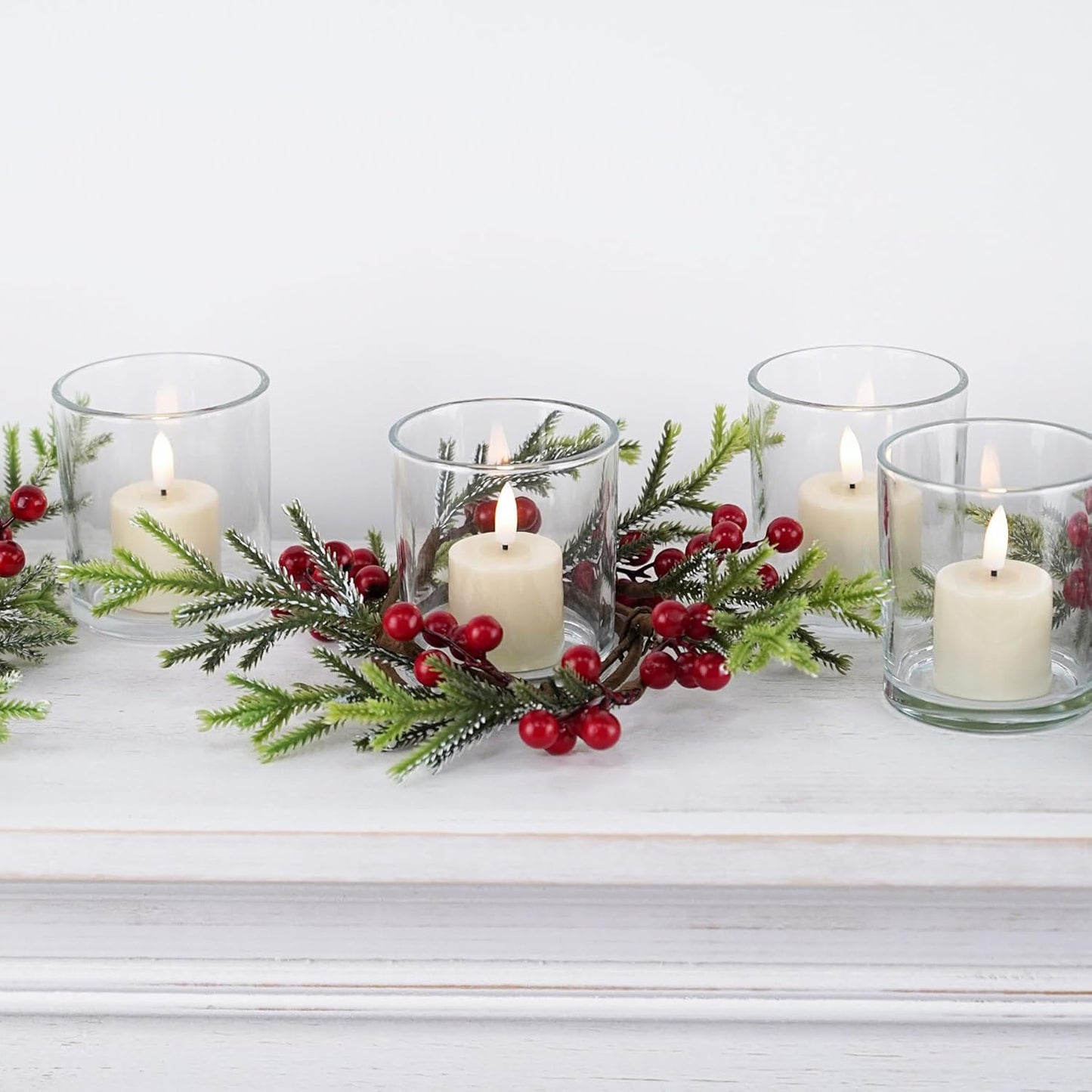 Rhytsing 6 Rechargeable Flameless Votive Candles with Timer for Home Decor, Led Faux Battery Operated Tealight Candles with Magnetic Charging Base, Type-C USB Cable, Remote Included-D1.6 X H2.7 inches