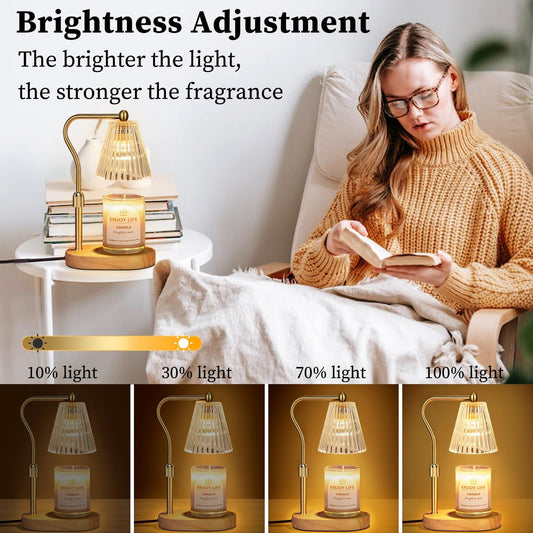Candle Warmer Lamp with Timer Dimmer Adjustable Height for New Home Bedroom, Vintage Home Decor for Scented Jar