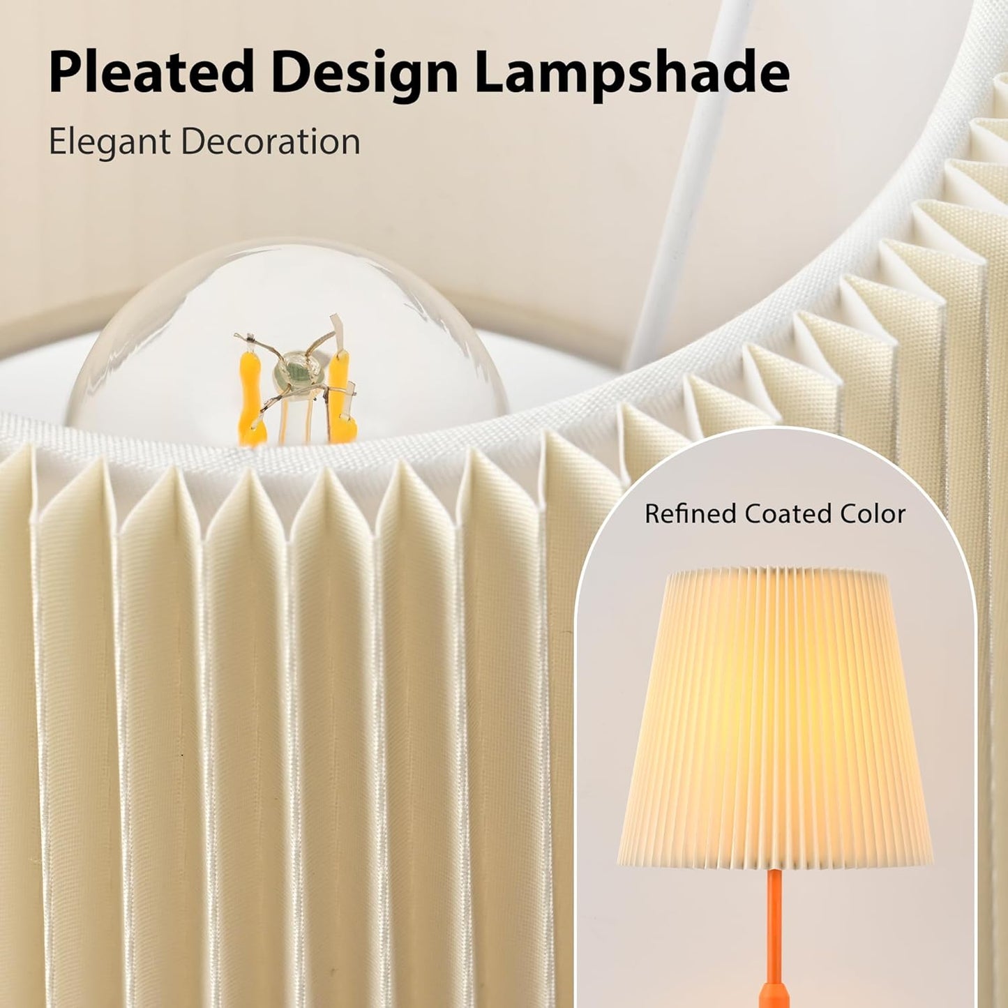 Cordless Table Lamp,5200mAh Rechargeable Table lamp with Stepless Dimming & Adjustable Height,Touch Lamps for nightstand with 2 Bulbs for Bedroom, Dining Table, Kitchen(Orange)