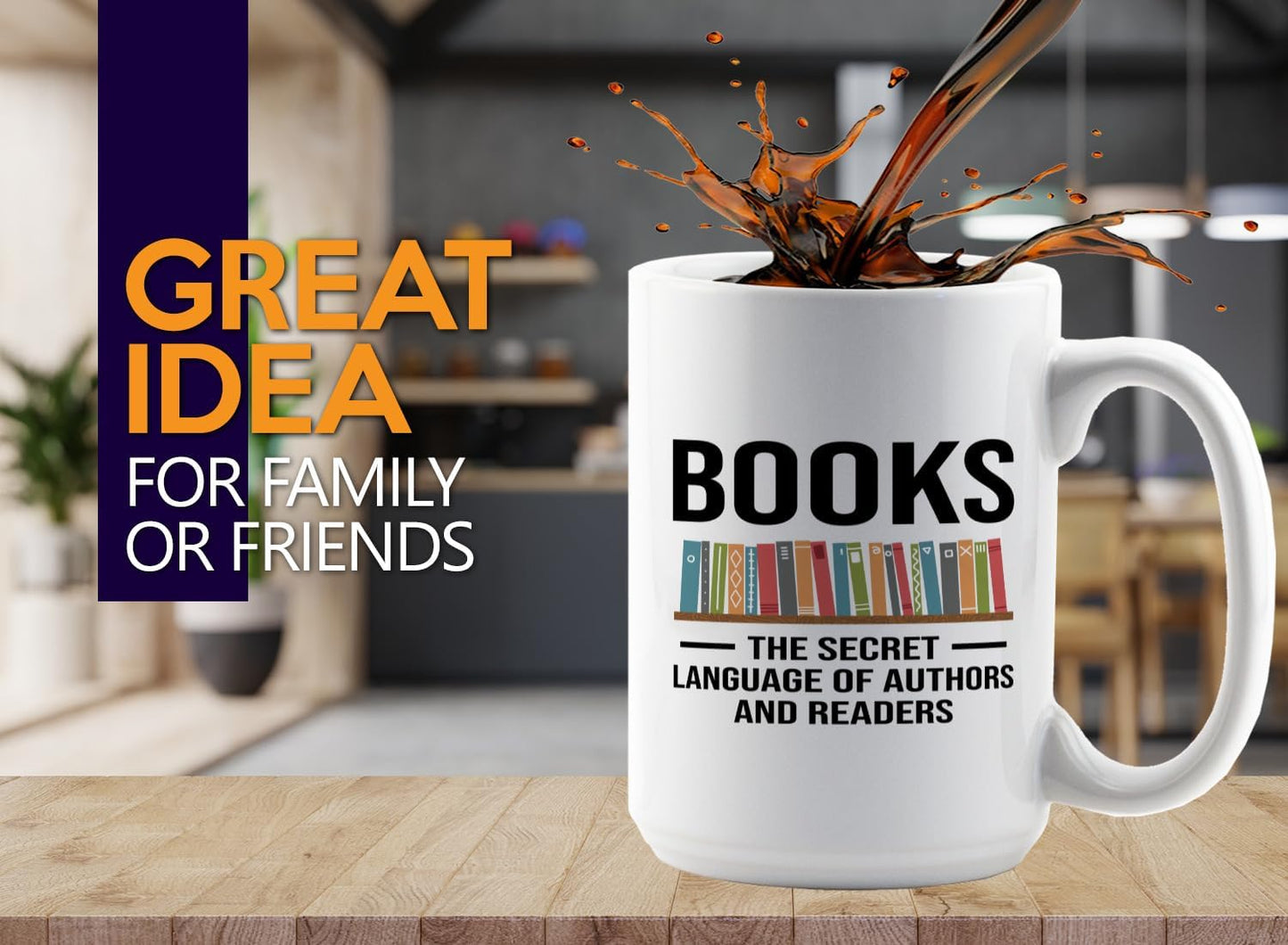 Book Lover Coffee Mug 15oz White -Secret Language - Gift For Poets Bookish People Bibliophile Librarian Book Club Reader