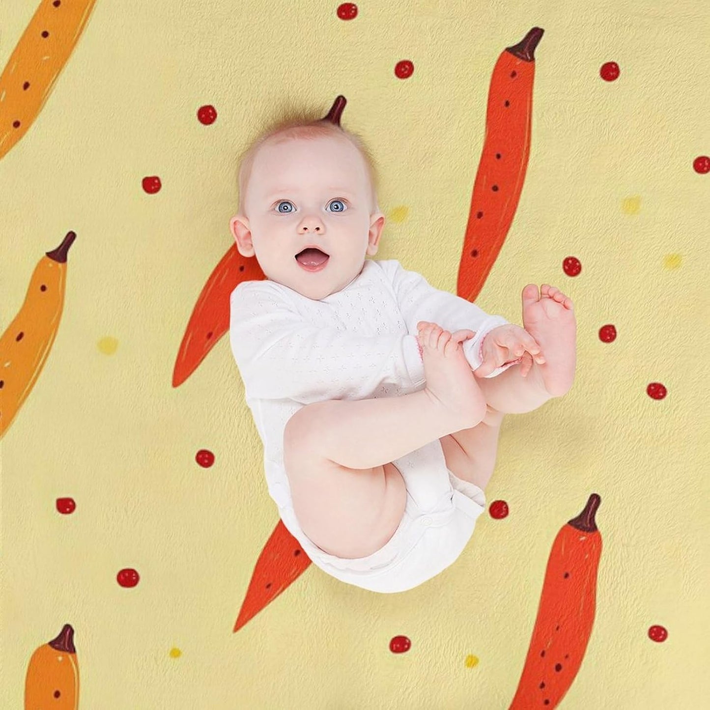 Chili Pepper Throw Blanket for Couch Bed Plush Cozy Fuzzy Flannel Blanket for All Season 30"x50"