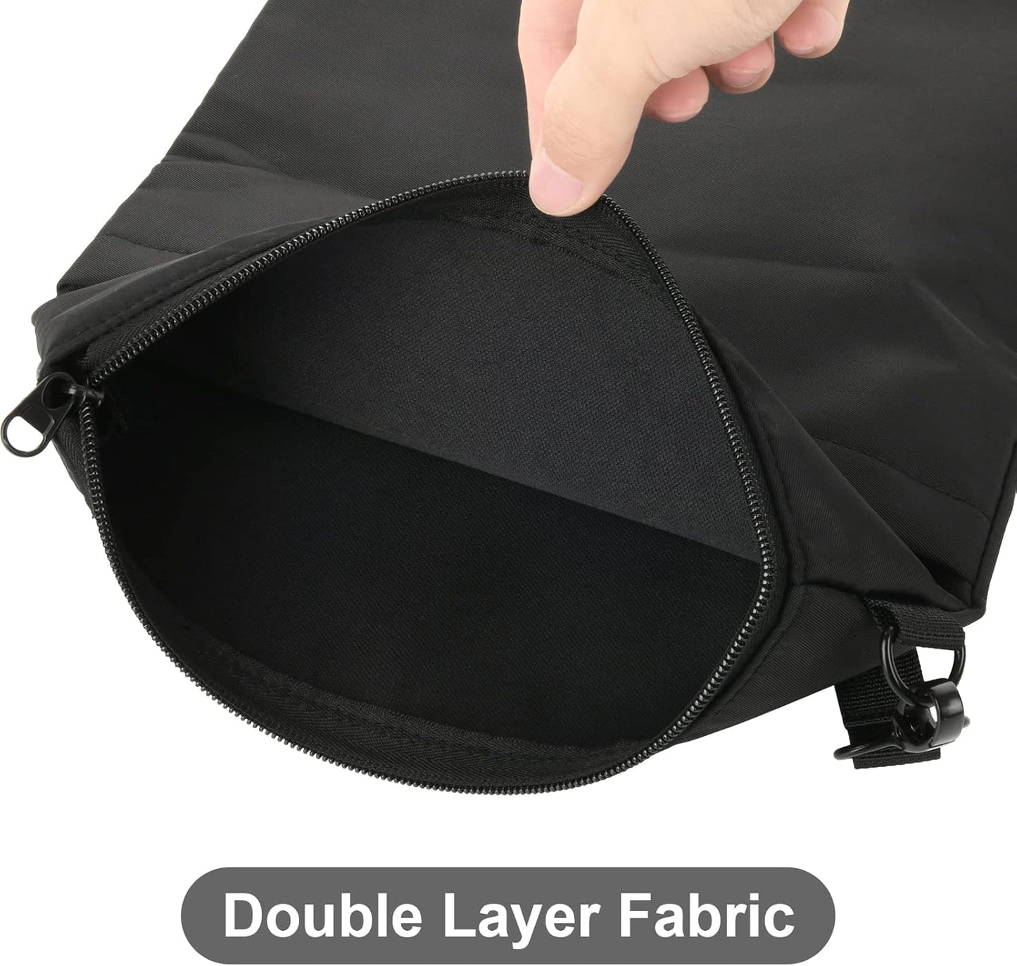 Book Sleeves with Zipper, Travel Book Protector Pouch for Paperbacks & Hardcover Books, Book Covers Bags Carry Case/Front Pocket & Handle Strap for Book Lovers Mother's Day (Black, 1 Pc)
