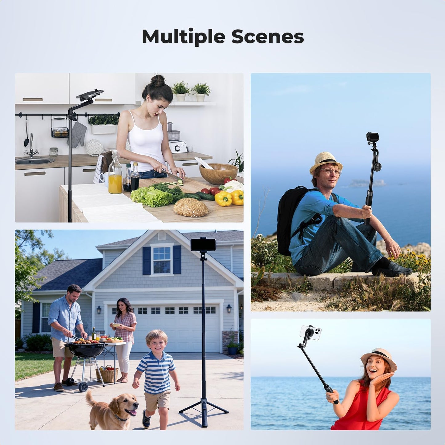K&F CONCEPT Popod 72" Phone Tripod, 3-in-1 Clip & Magnetic Selfie Stick with Remote, Automatic Phone Tripod Stand, Compatible with iPhone 17-12 Series Pocket 3 Android Phones 1/4" Screw Accessories