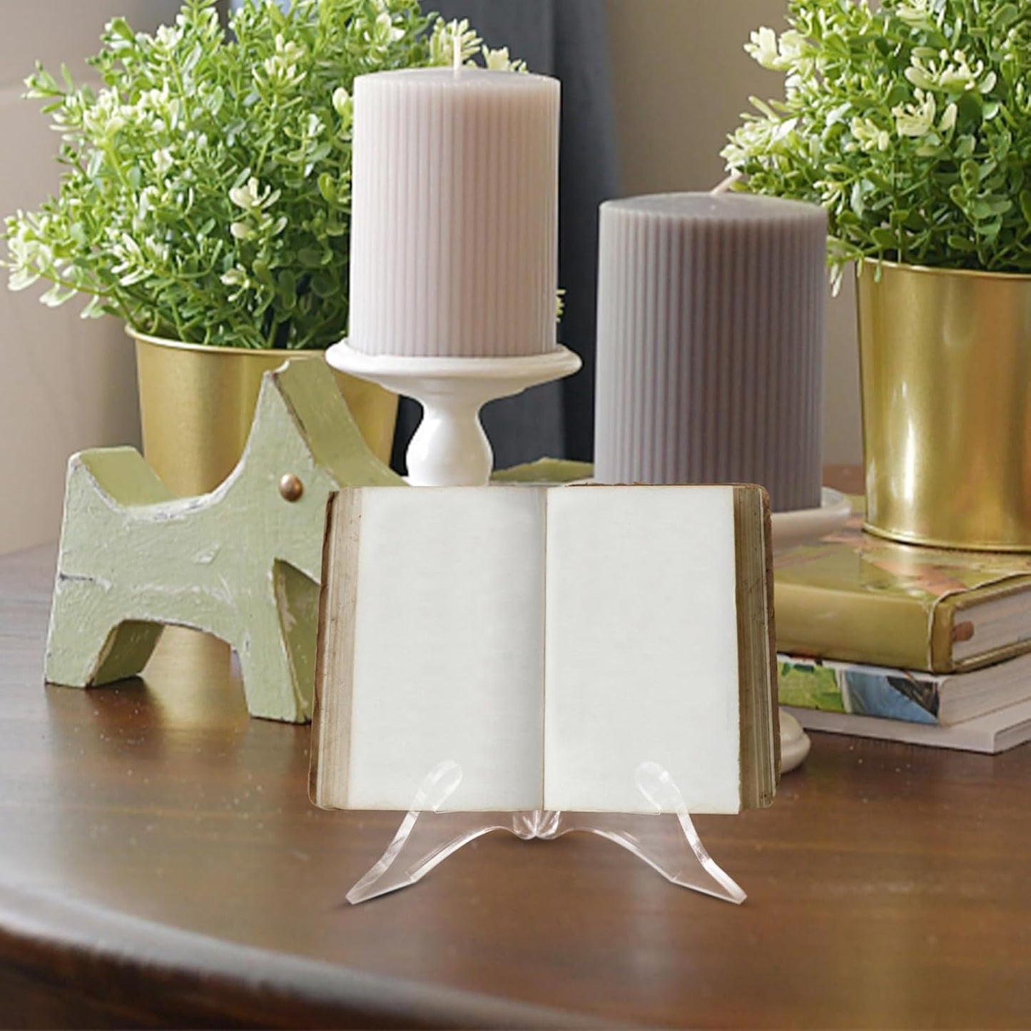 PRETYZOOM 3pcs Acrylic Stand Multi-Purpose Recipe Book Holder for Kitchen Counter Display Stand for Tablets and Magazines for Use
