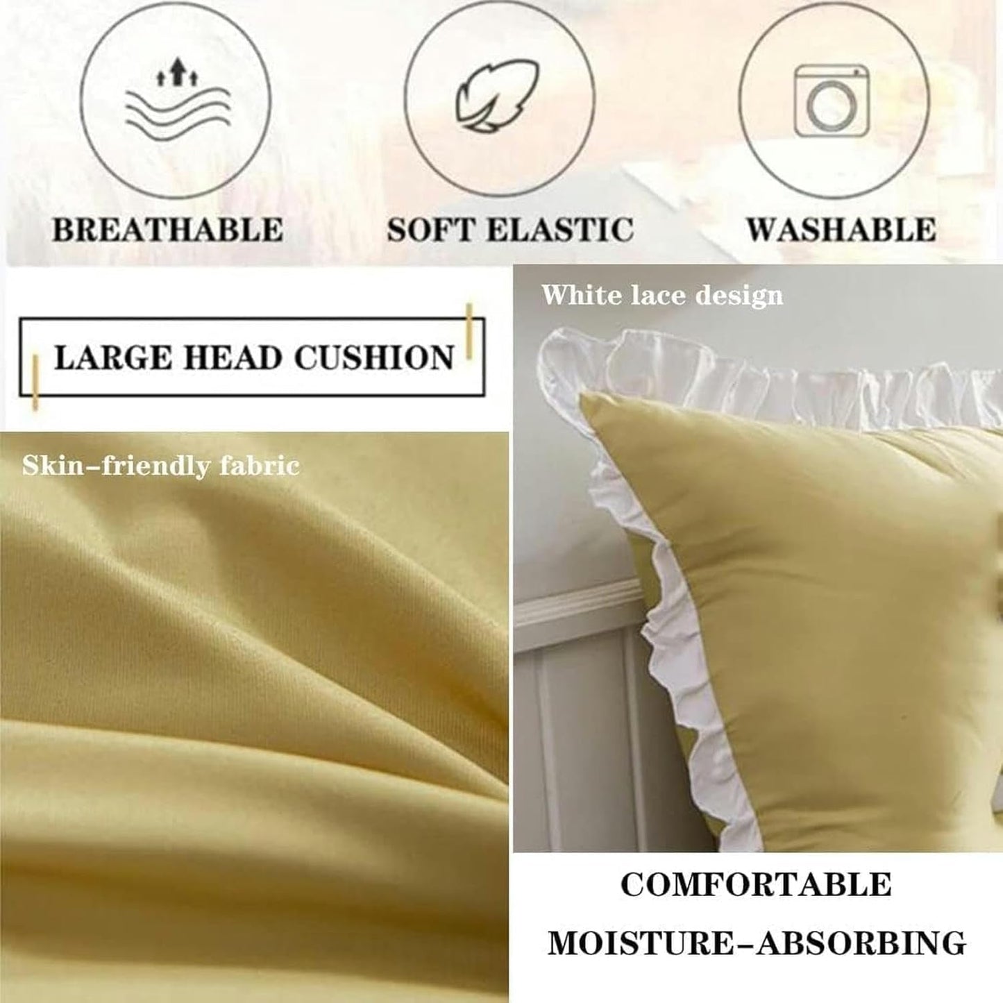 Rectangular Headboard Cushion, King Tatami Bed Soft Pack Removable Watching TV Relaxing Reading Pillow Bed Rest Pillows(Beige,150cm)