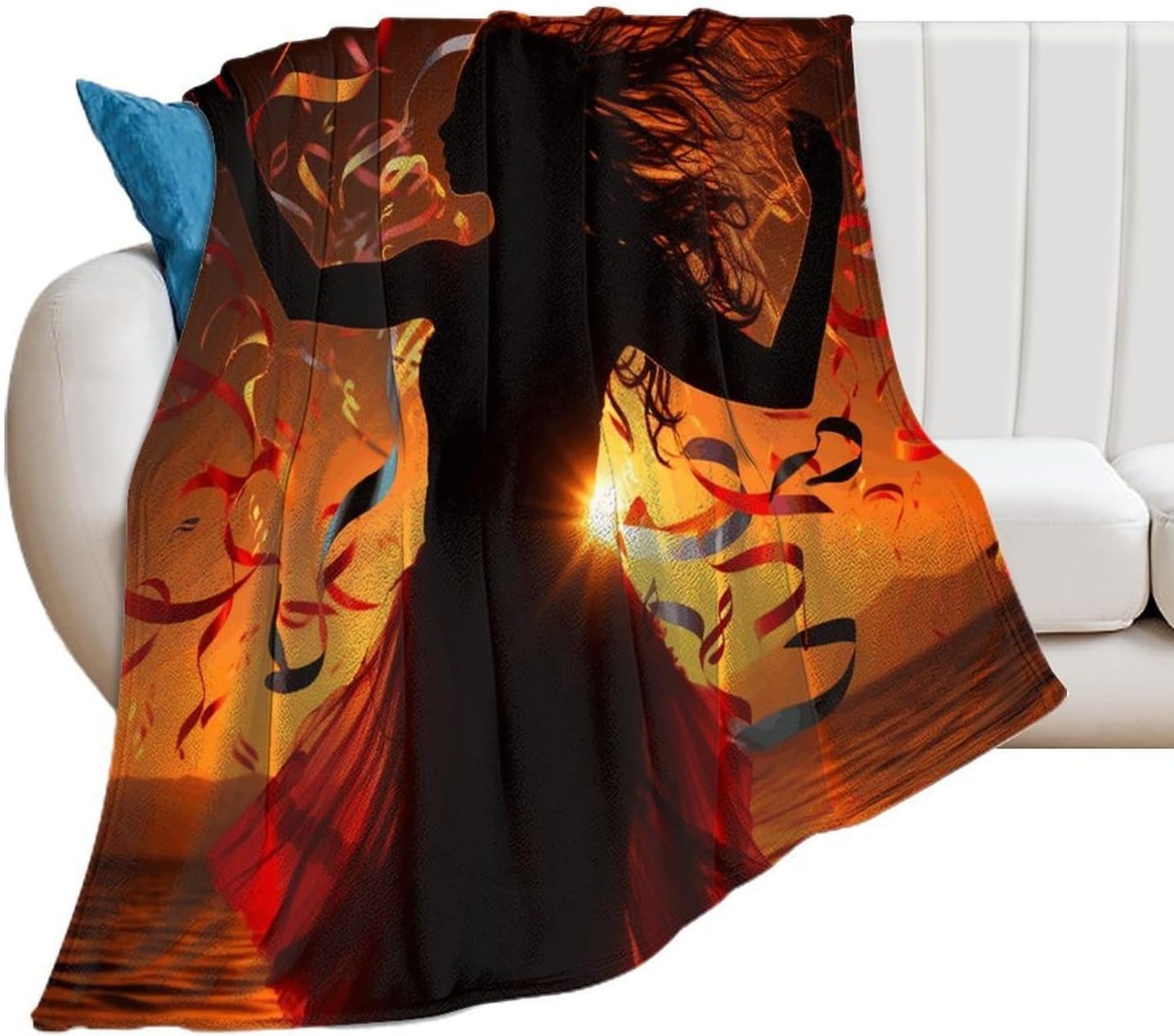 Dance Music Throw Blanket for Couch Super Soft Warm Lightweight Throw Blankets Cozy Flannel Bed Blanket Cute Decorative Blankets for All Seasons Home Decor Gift 30"*40"（76 * 100cm）
