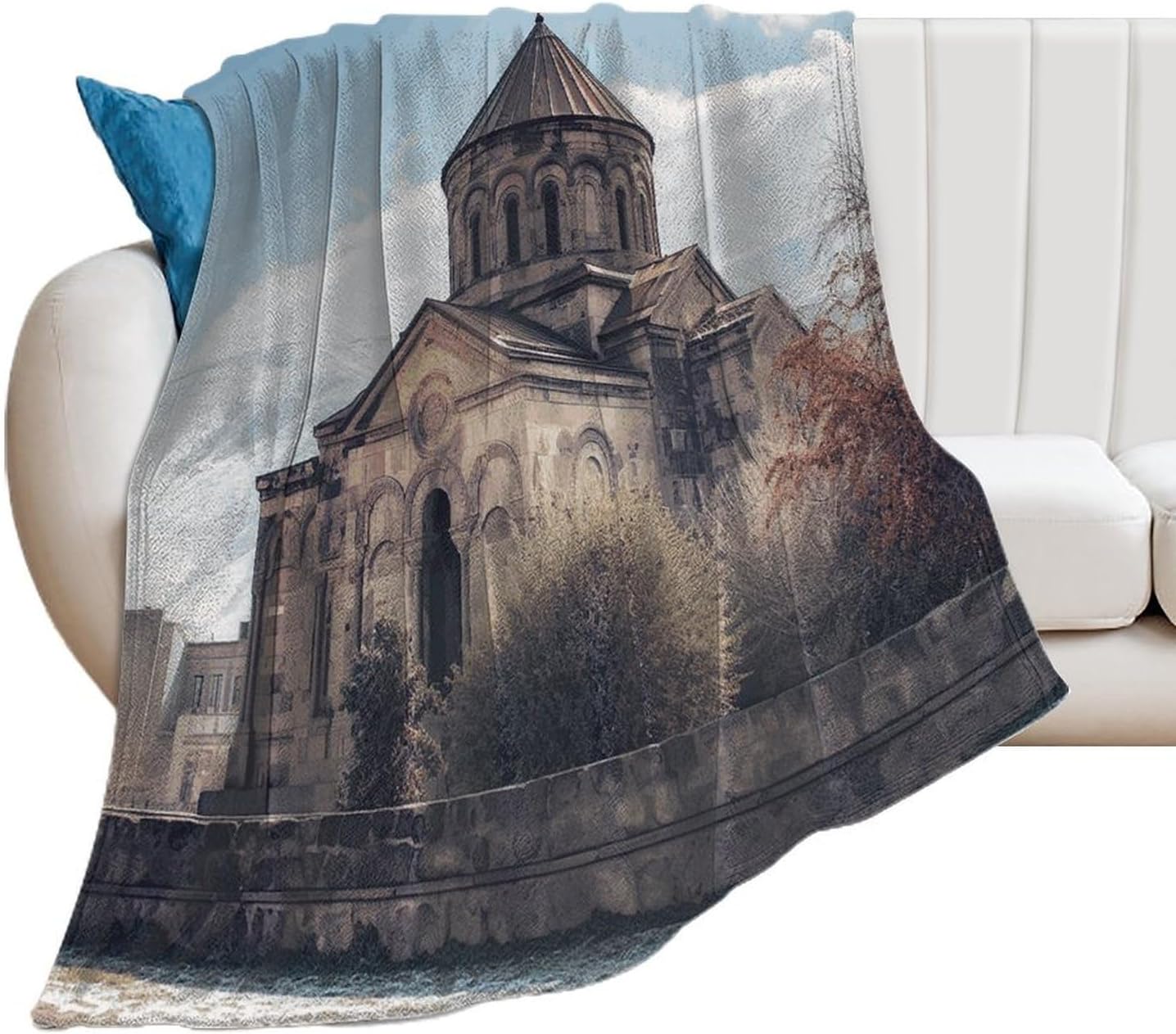 Armenian Church Throw Blanket for Couch Super Soft Warm Lightweight Throw Blankets Cozy Flannel Bed Blanket Cute Decorative Blankets for All Seasons Home Decor Gift 60"*80"（150 * 200cm）