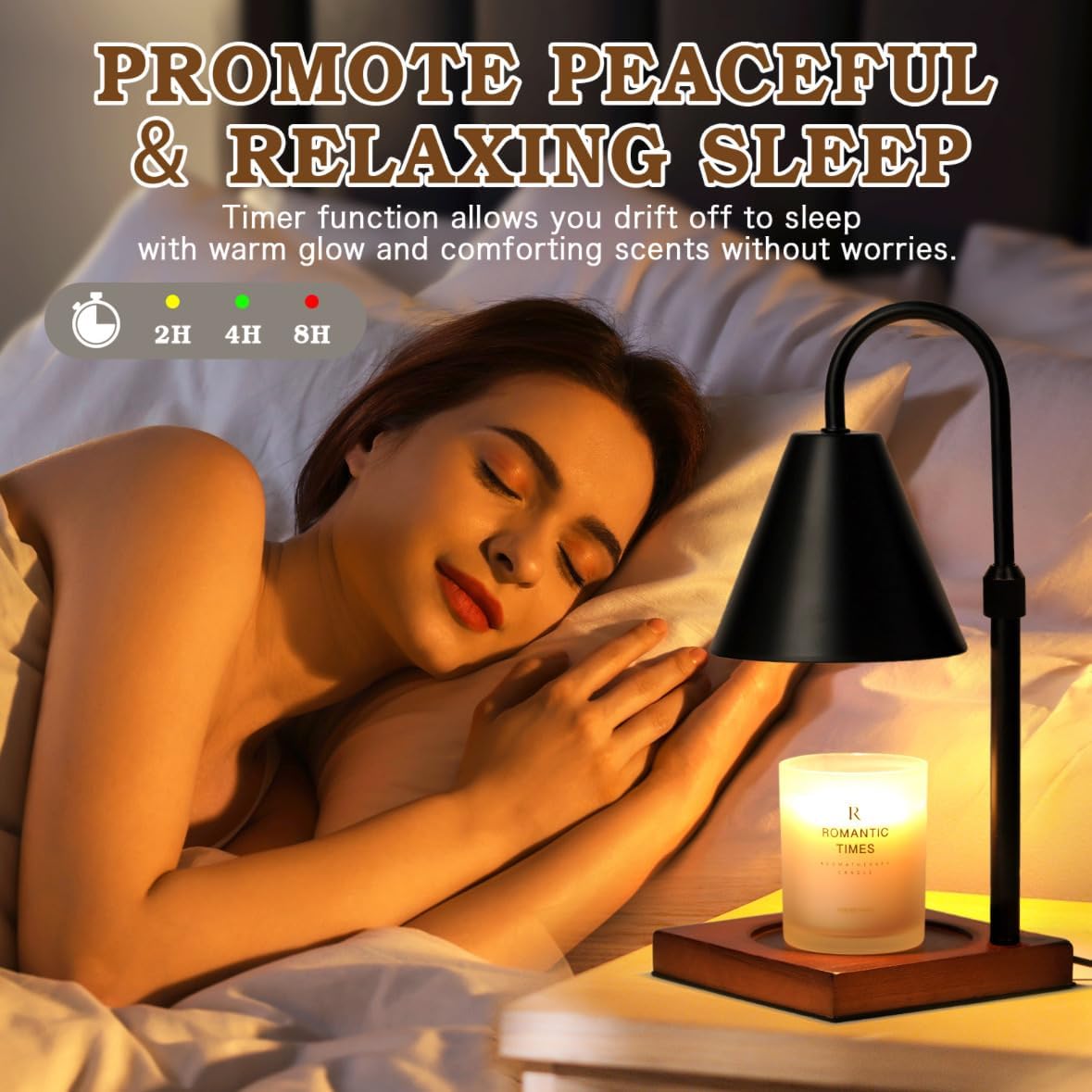 Modern Candle Warmer Lamp with Timer, Dimmable Candle Lamp Warmer, Men for Women Birthday Gifts, Black Candle Warmer, Adjustable Candle Light Warmer, Cozy Living Room Bedroom Home Decor
