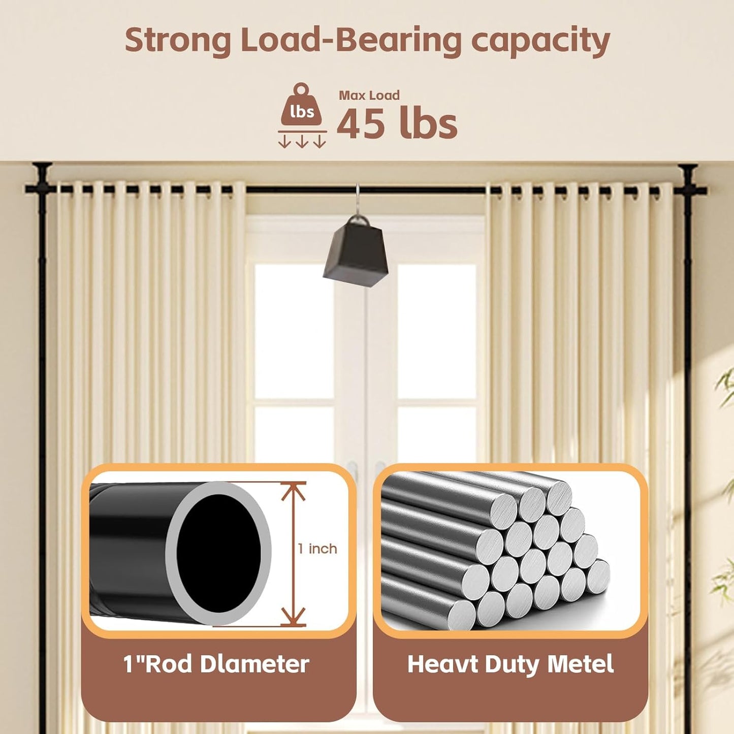 Room Divider Curtain Rod - No Drilling Partition Room Dividers for Room Separation,4-10ft (H) 28-120inch(W) Adjustable Floor to Ceiling Portable Room Divider Wall Partitions Space Separator