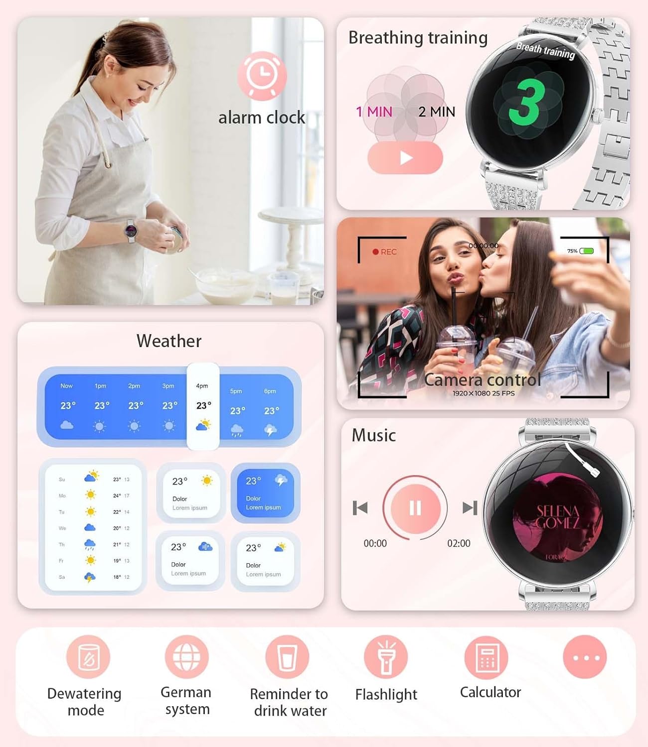 LIGE Ultra-Thin Smart Watch for Women(Answer/Make Calls),1.43" Always-on Display Smart Watch with Heart Rate,Clories Tracker 100+ Sports Modes, Women Smartwatch for Android iOS (Silver-FV17-G)
