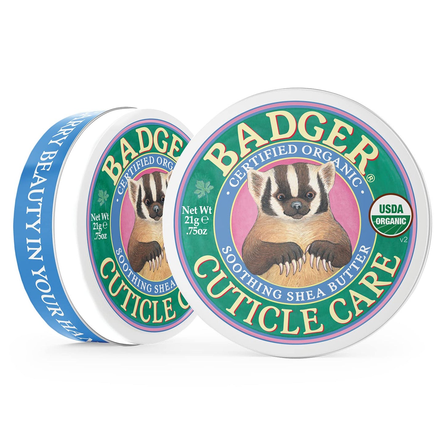 Badger Cuticle Cream, Deep Hydration for Dry, Cracked Cuticles & Hangnails, 100% Organic Cuticle Balm with Rich Shea Butter for Strong, Healthy Nails, Non-Greasy Cuticle Oil, .75oz Tin