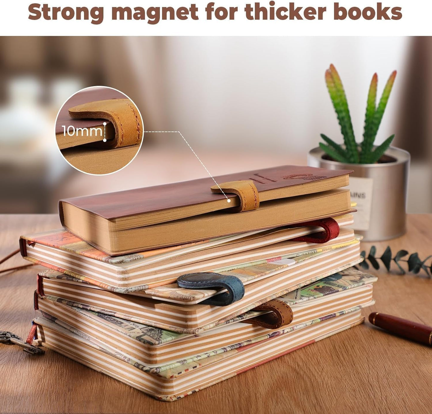 3Pcs Personalized Leather Magnetic Bookmark, 26 Letters Bookmarks Customized Engraved Initial Book Mark Cute Custom Marker Meaningful Gift for Women Men Book Lovers (S, 1Bird+1Heart+1Book)
