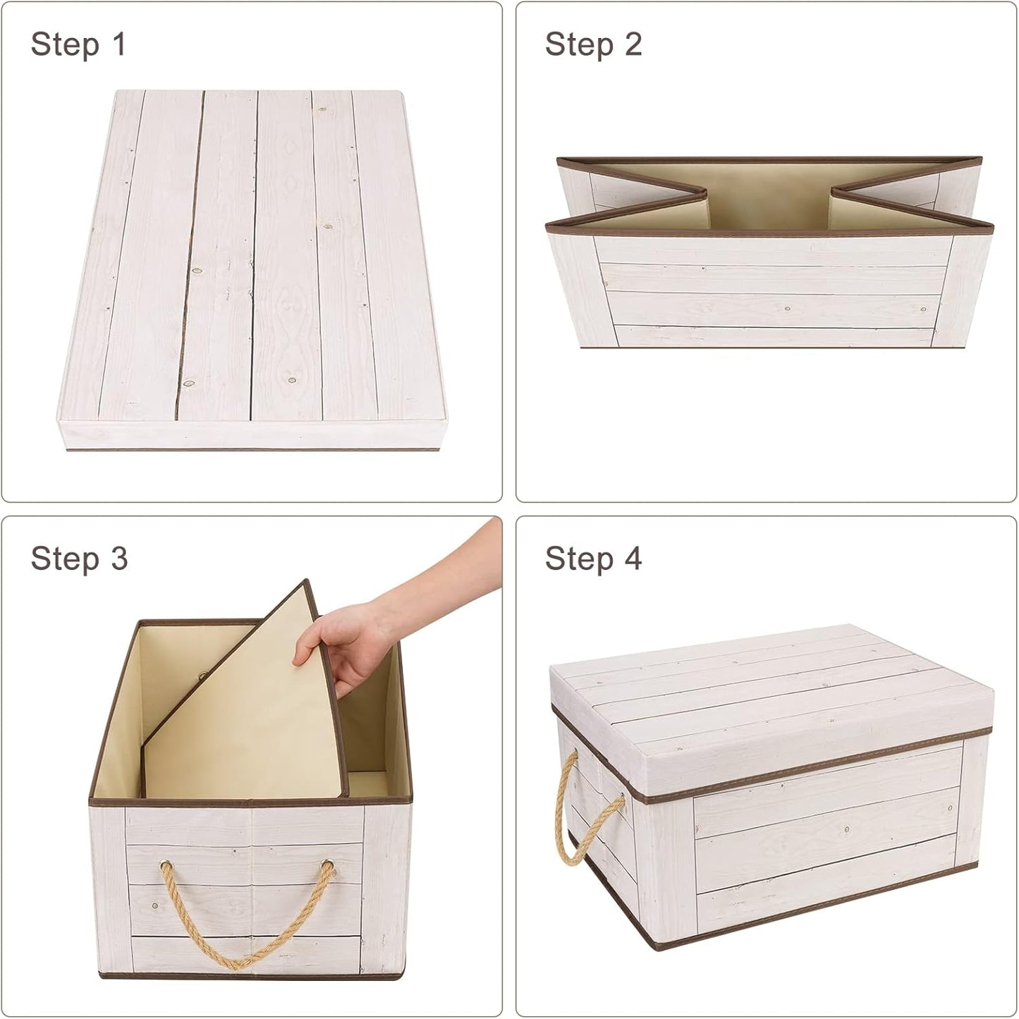 Livememory Memory Box for Keepsake, Decorative Storage Boxes with Lids and Handles for Storage, Decorative - L15.7 x W11.8 x H7.9 In (Not Made of Wood, 2 Pack)