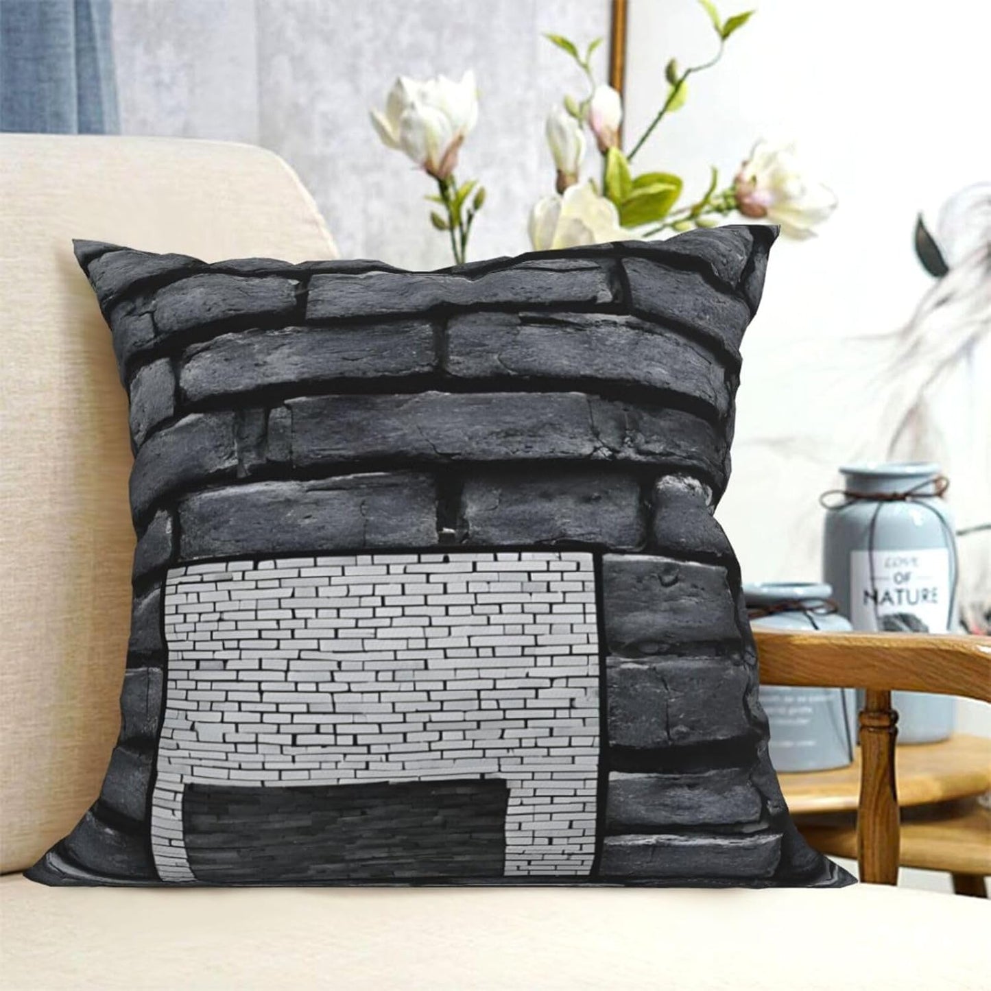 All-Season Square Pillow Covers 18"X18", Abstract Gray, Decorative Throw Pillow Covers for Sofa Bed Couch, Hidden Zipper Cushion Cover, Square Lumbar & Accent Pillowcases for Home Decor