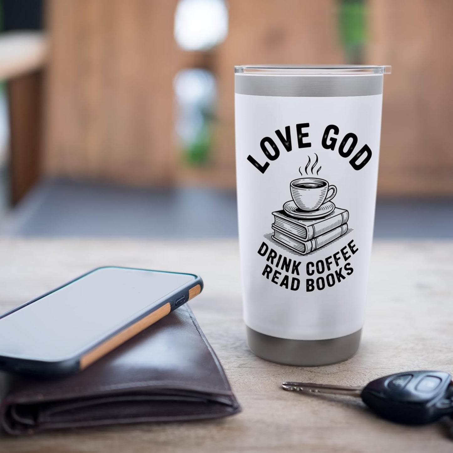 Love God Read Books Lover Coffee Mug Reading Stainless Steel Insulated Tumbler